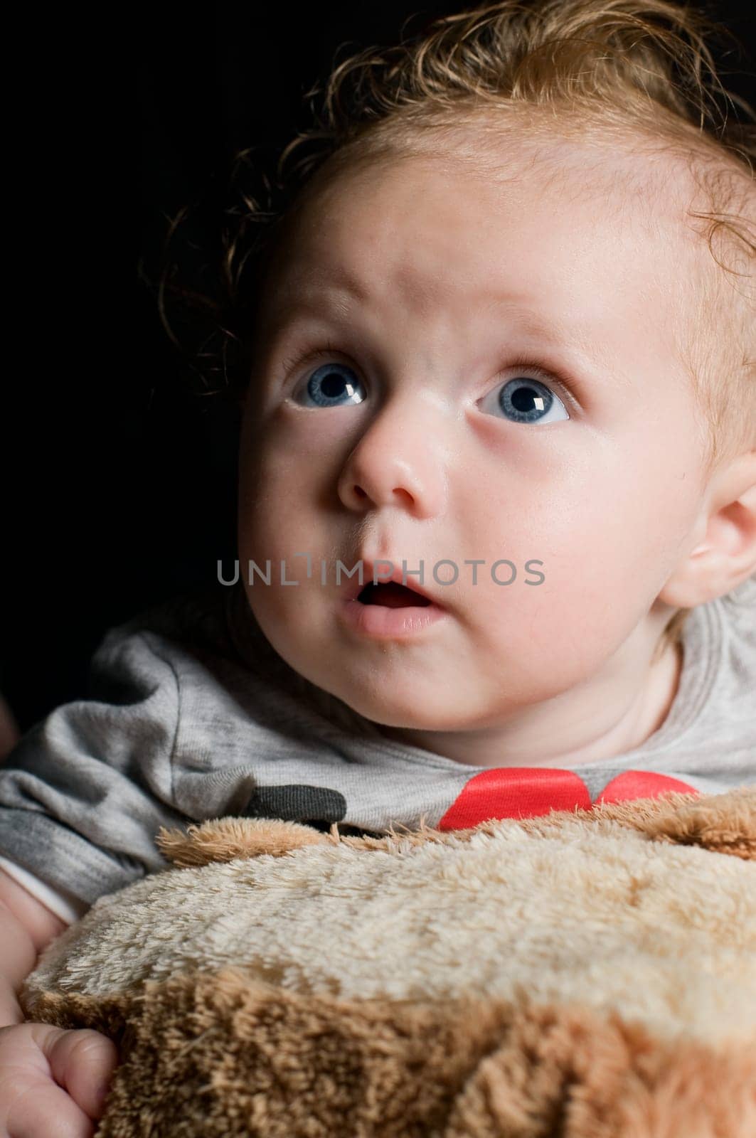 Baby on upholstery