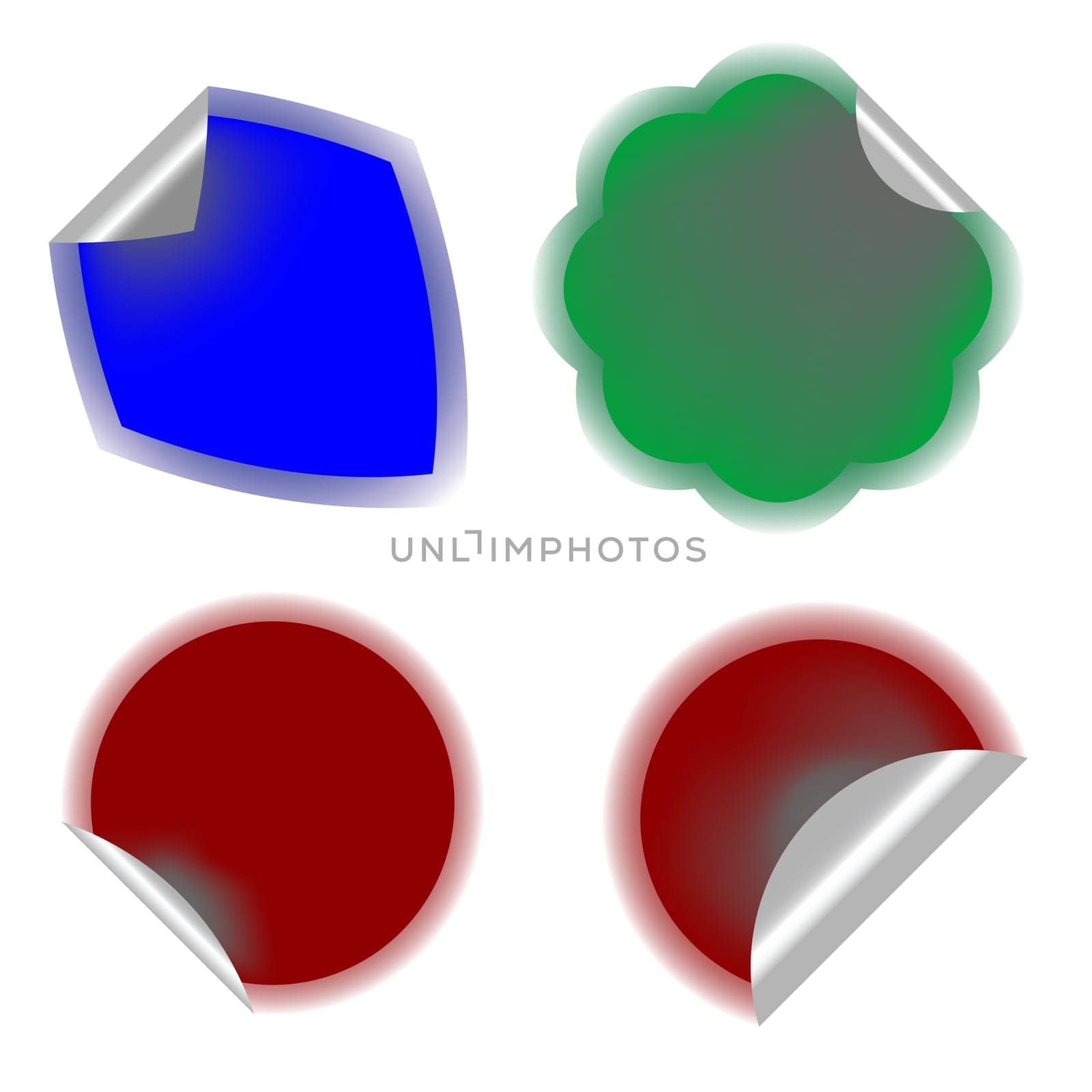 colored stickers with shadows