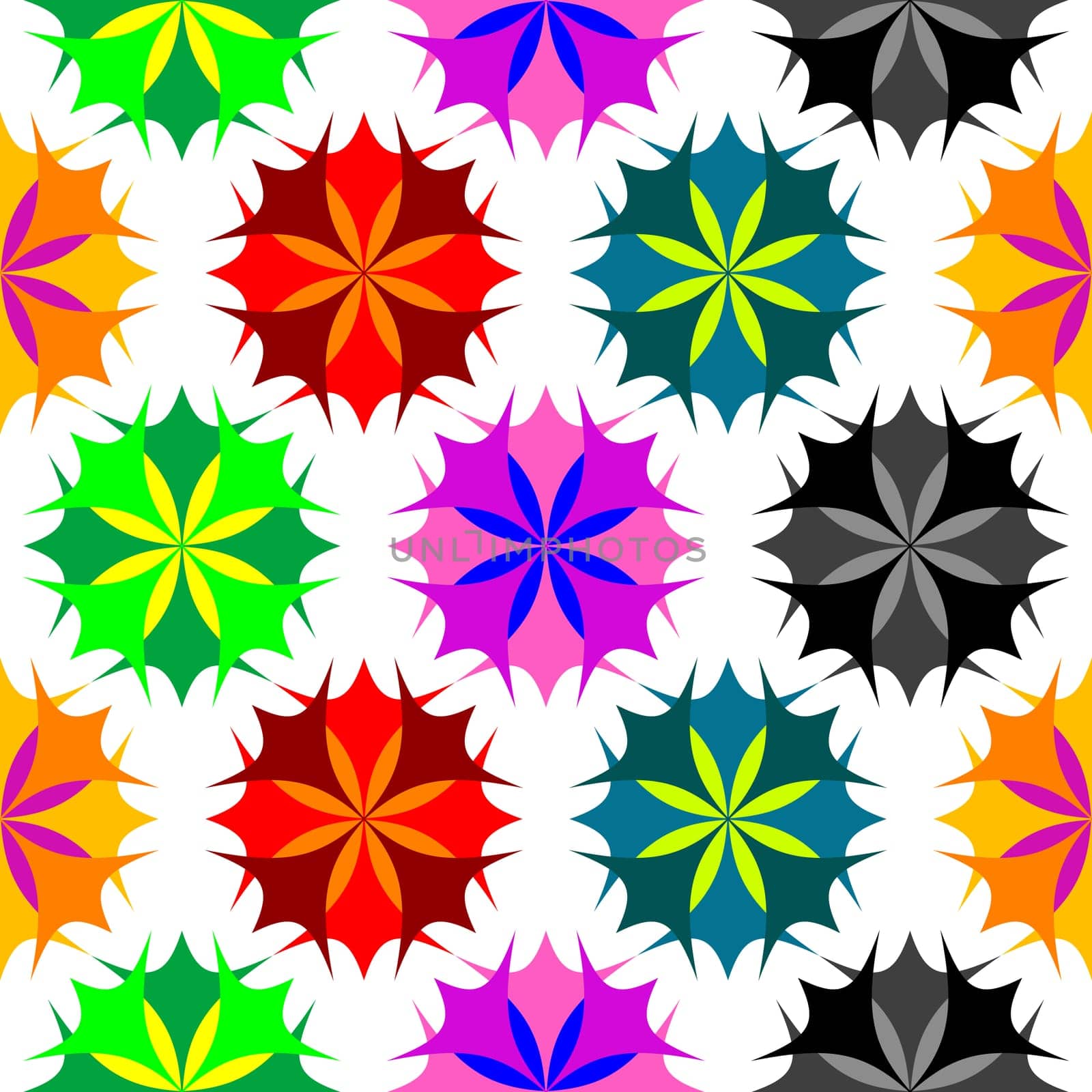 colored flowers seamless pattern