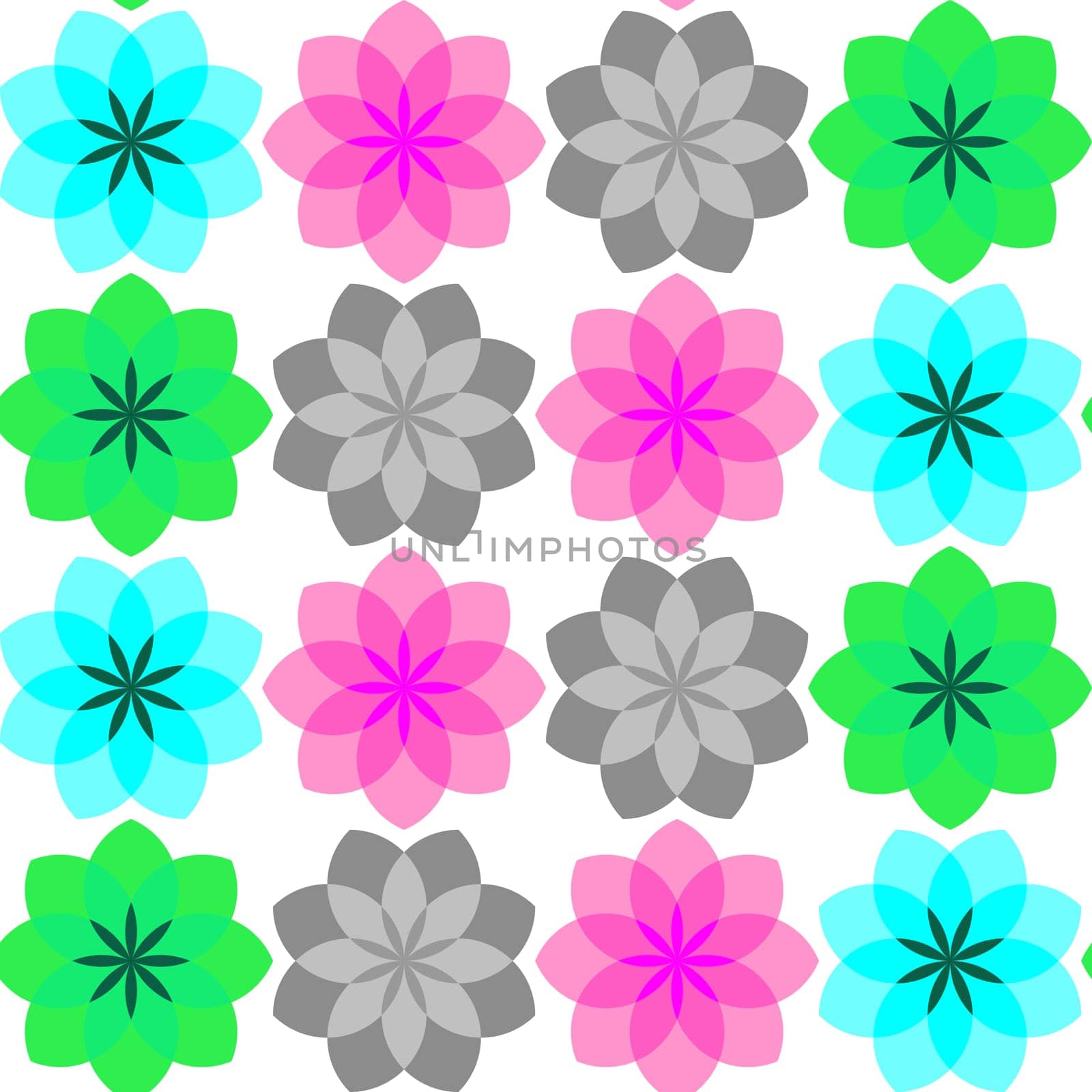 colored flowers seamless pattern 3