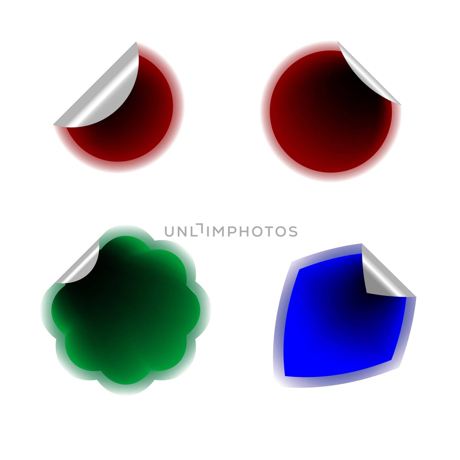 stickers on white background
