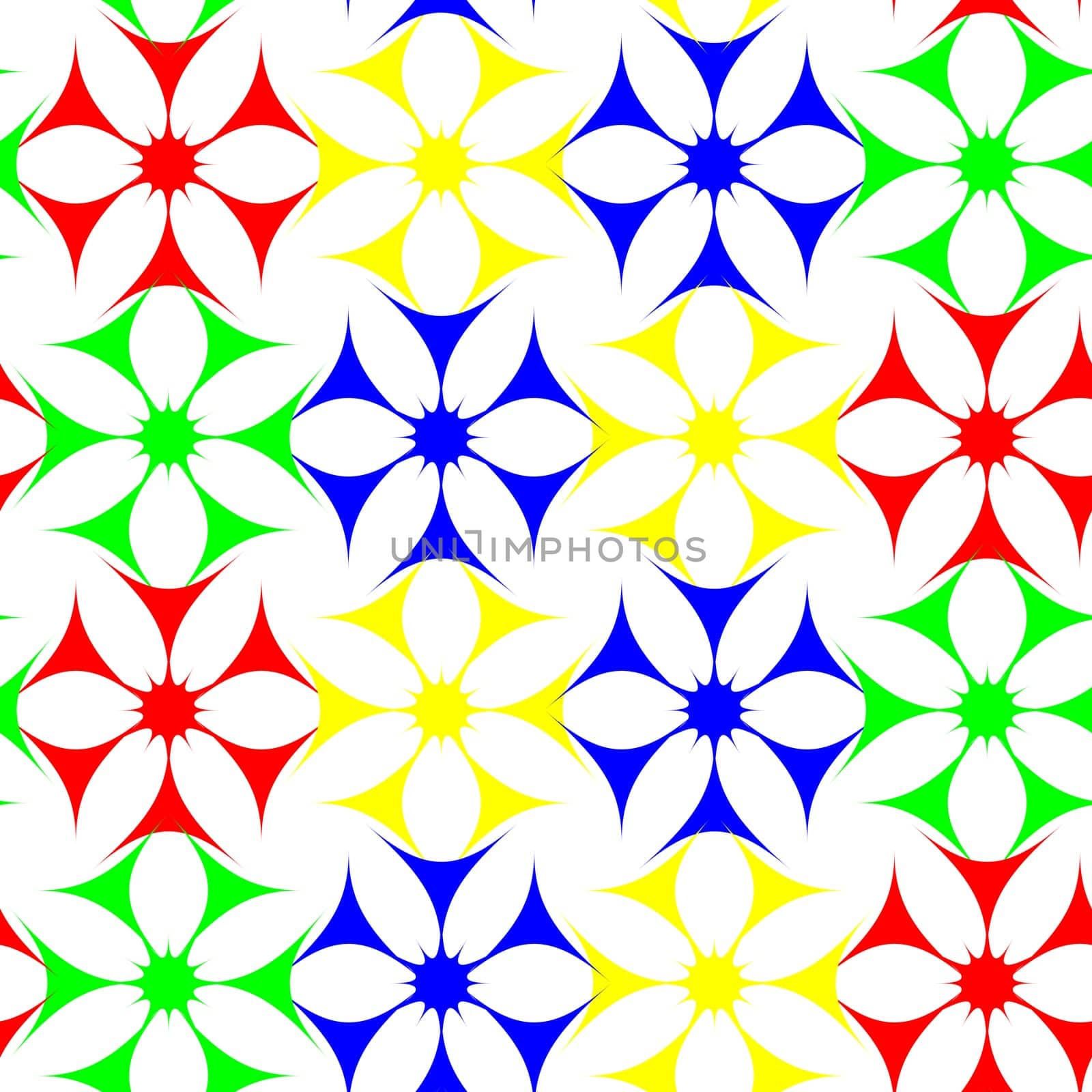 colored flowers seamless pattern