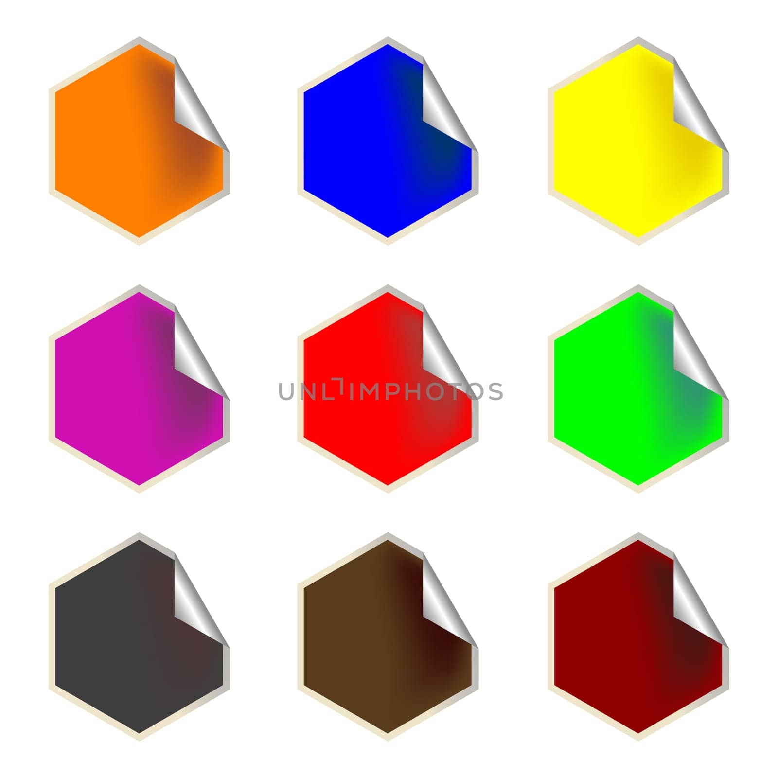 fresh hexagon labels
