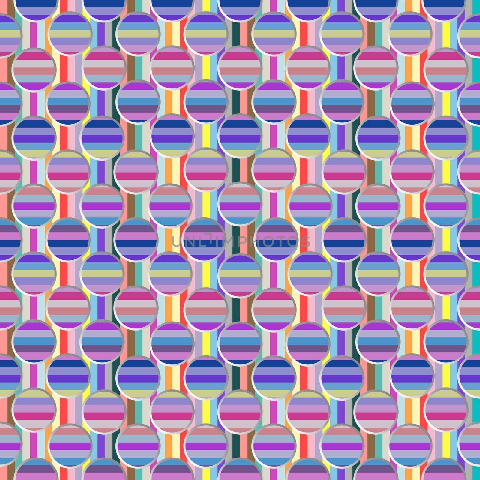 metallic circles and stripes pattern