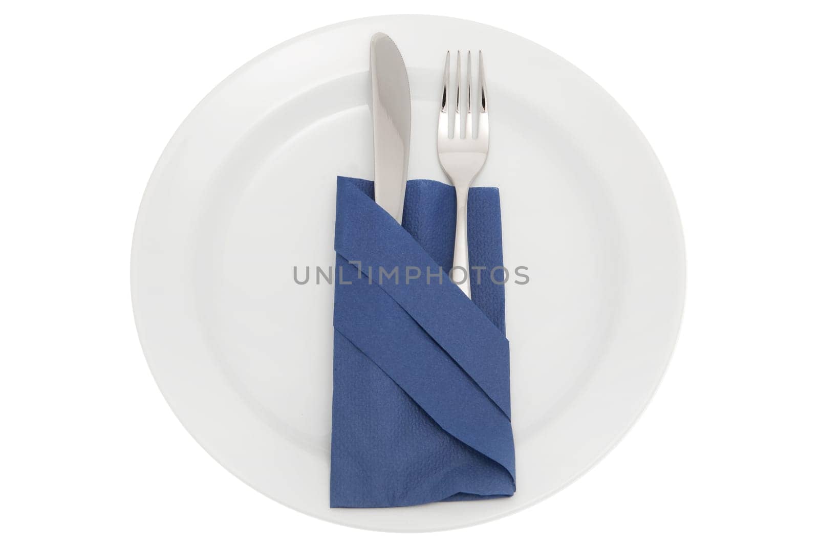 Plate with napkin and cutlery