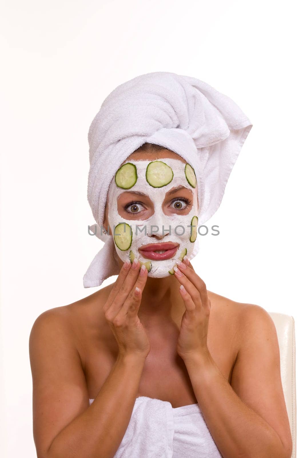 Woman with face mask 140910-7