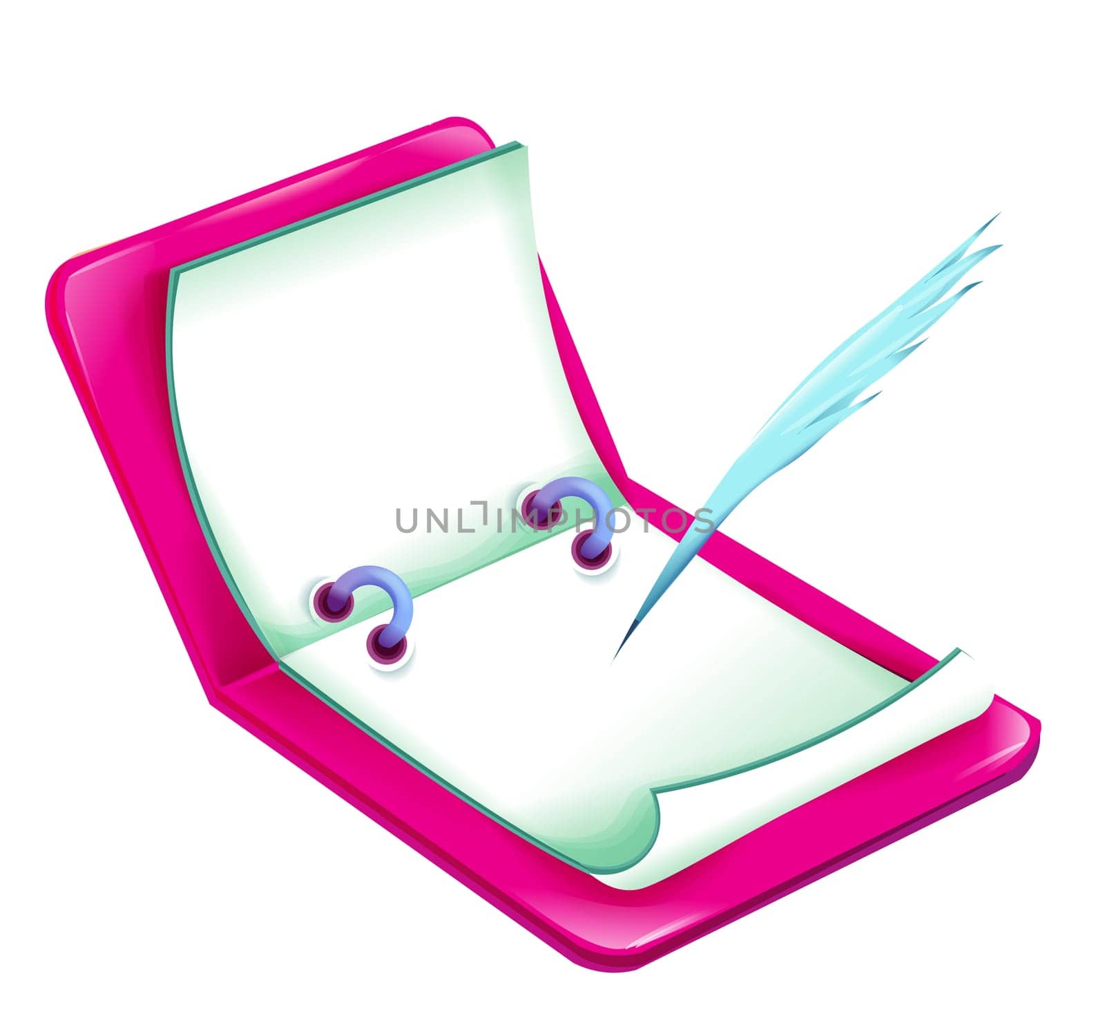 notebook with Feather Quill