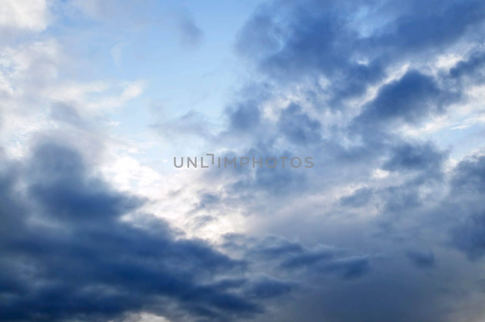 Stormy sky with sunshine
