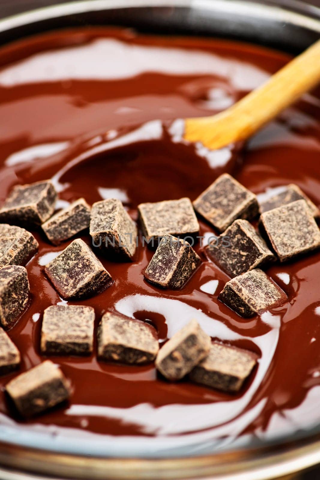 Melting chocolate and spoon