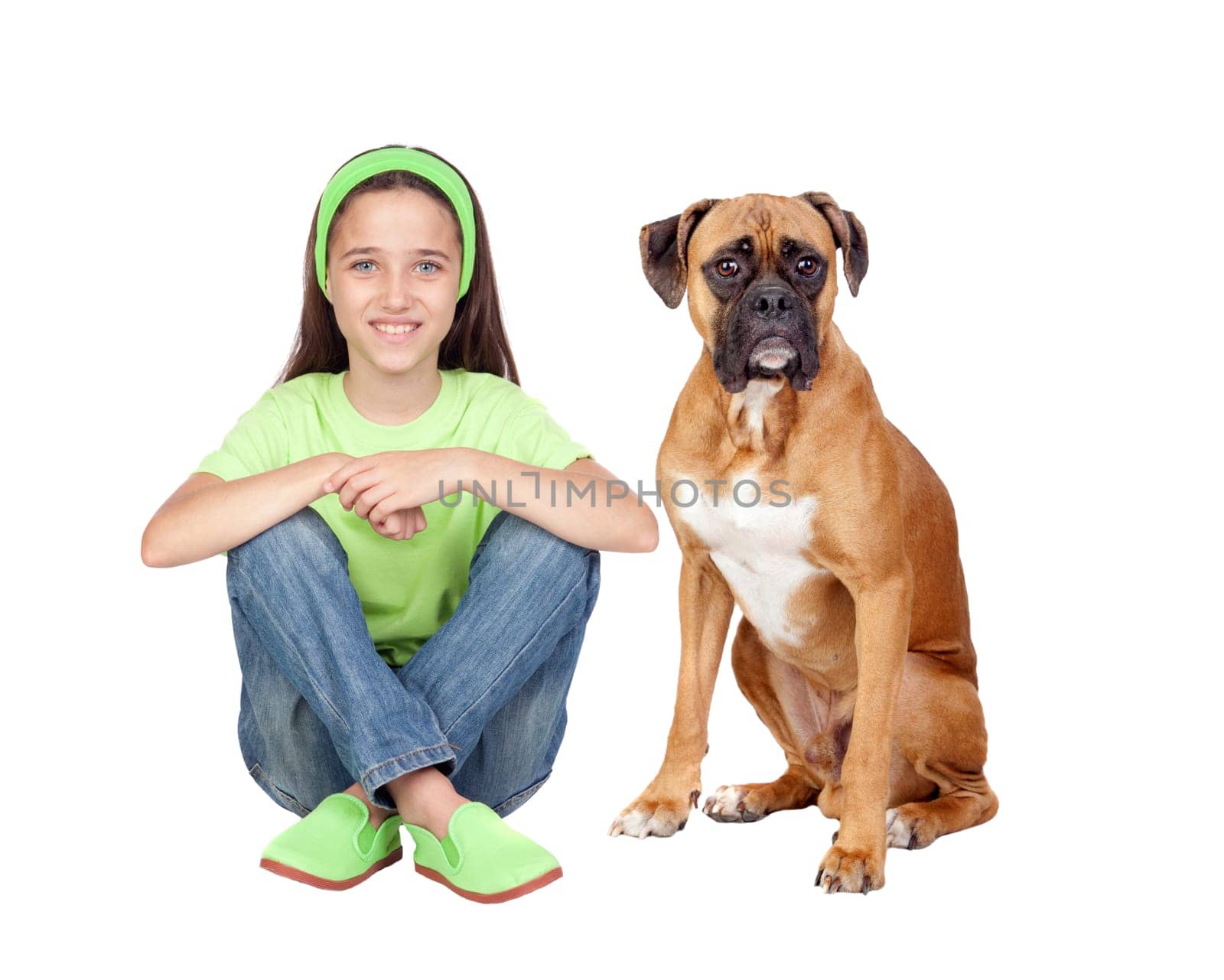 Beautiful girl and her dog