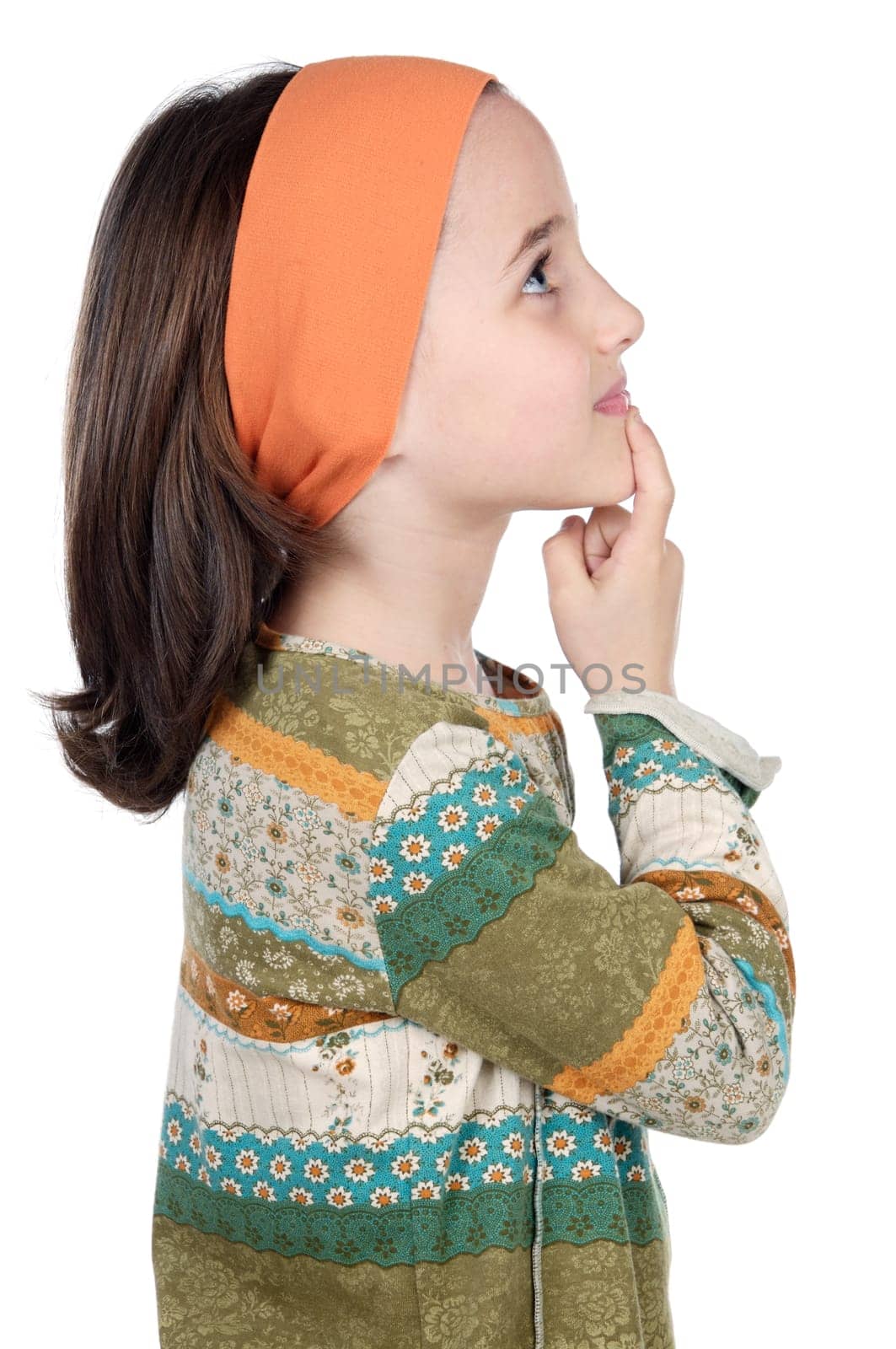 Adorable girl thinking