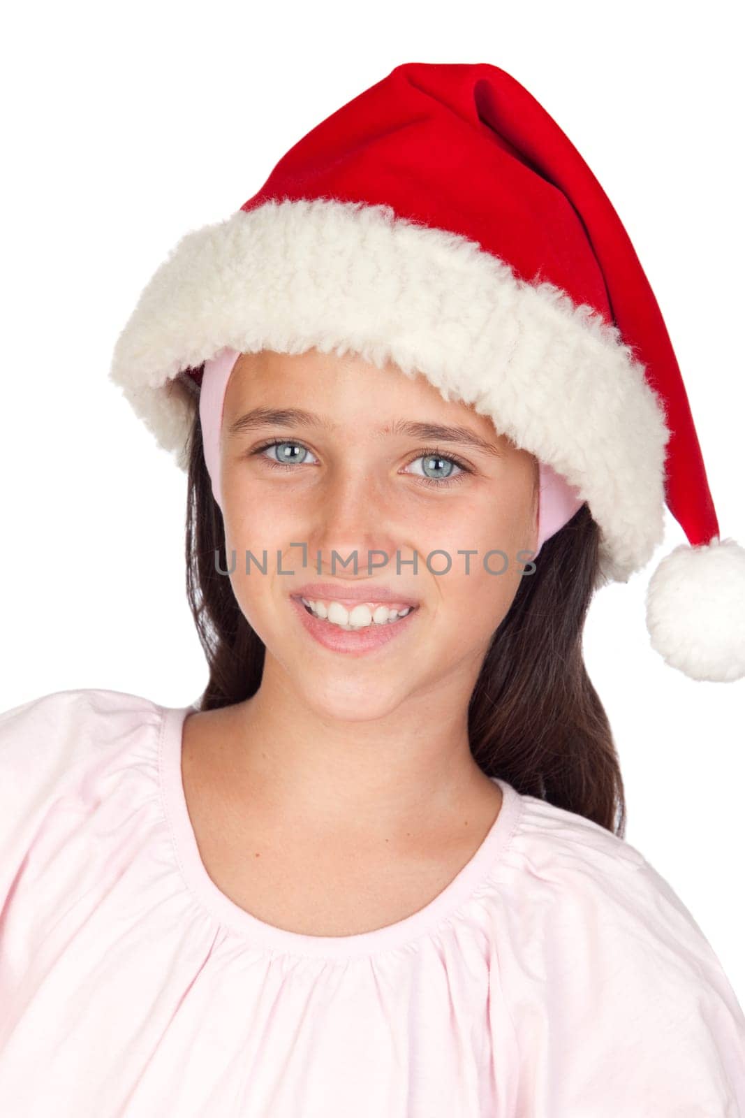 Adorable little girl with Christmas cup