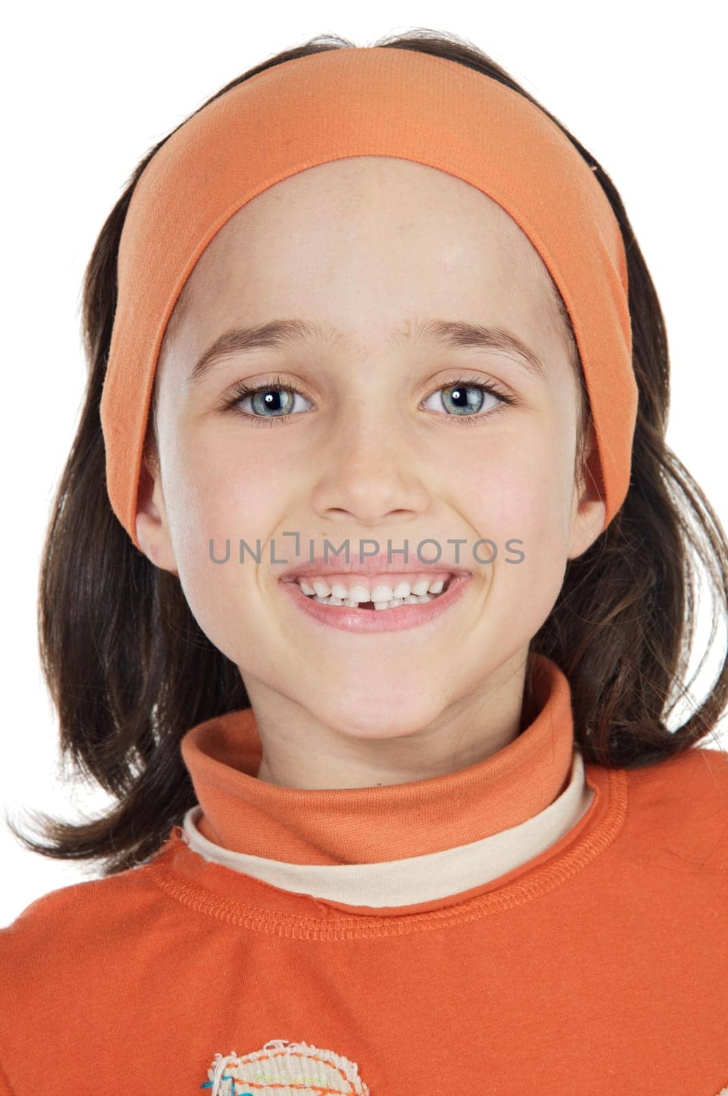 Little girl with wooden blocks stac