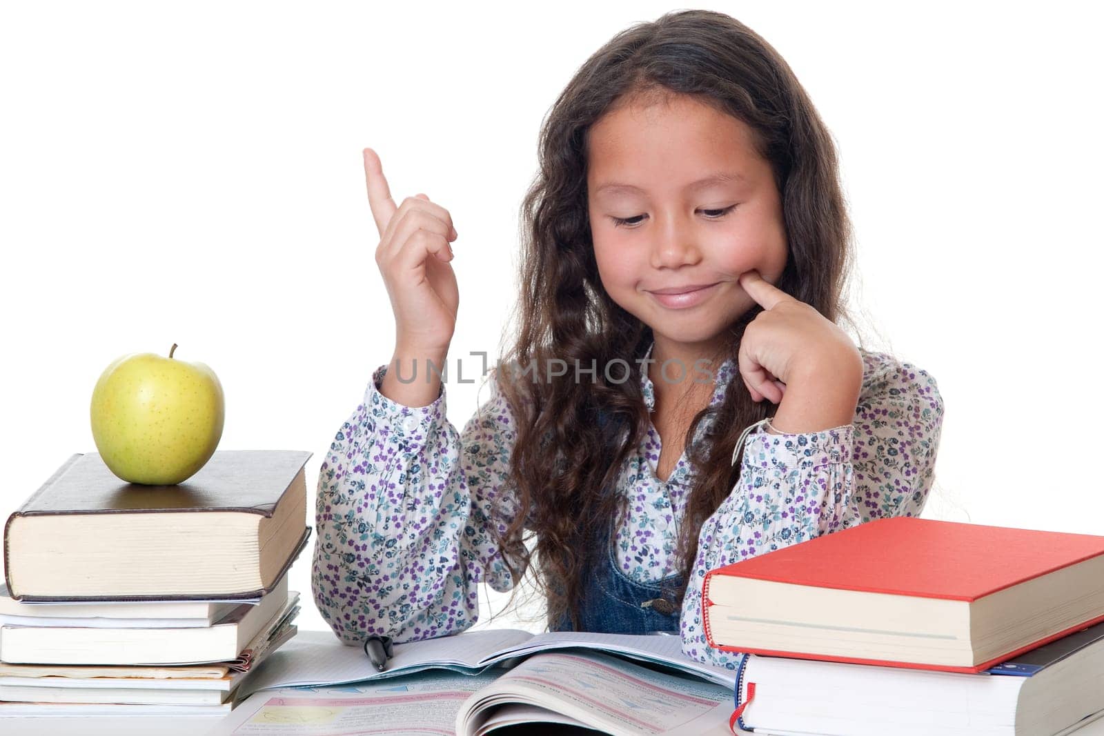 Girl studying for school