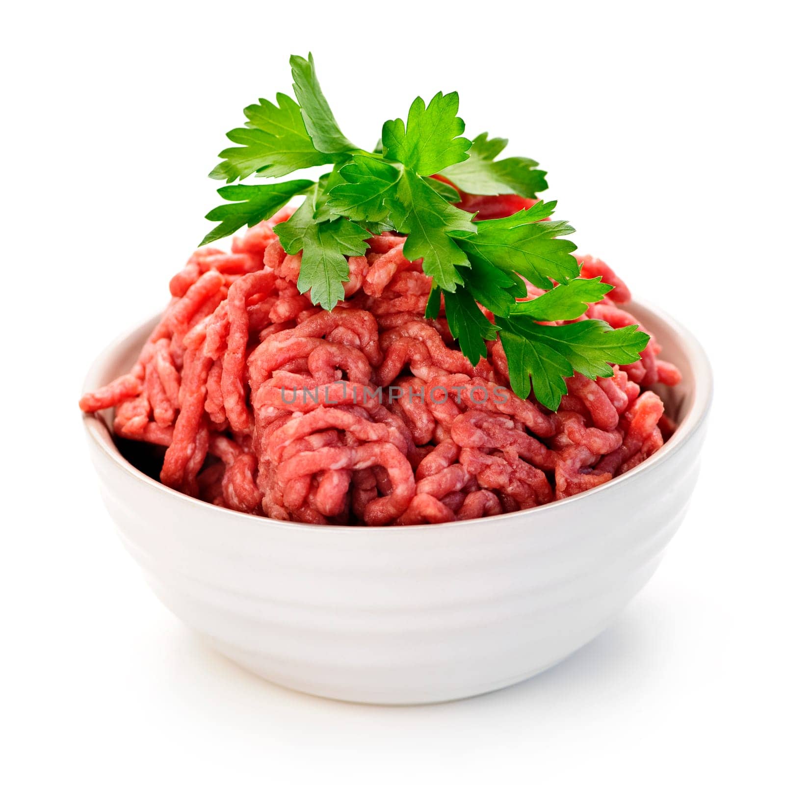 Bowl of raw ground meat