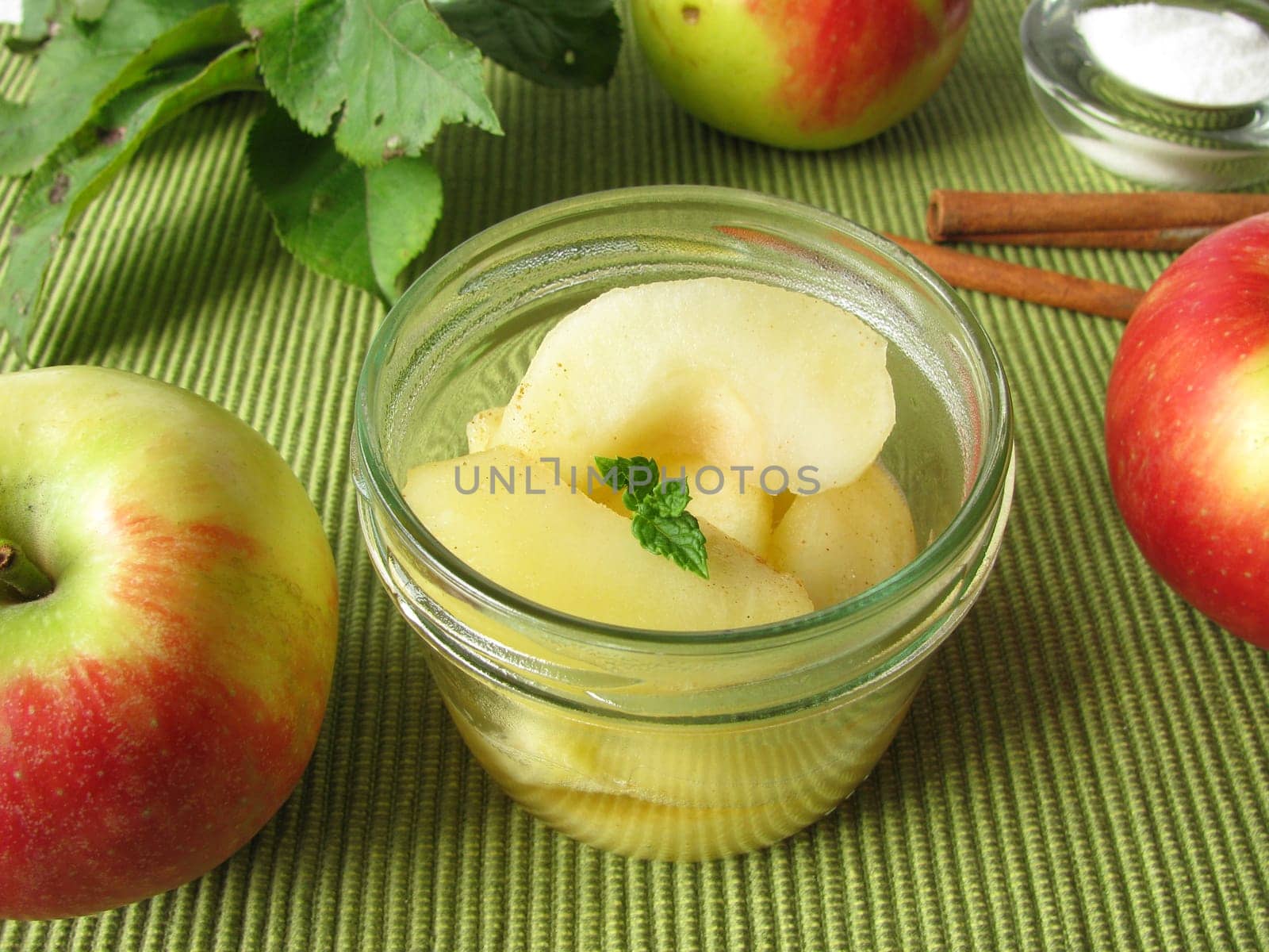 A jar of apple compote