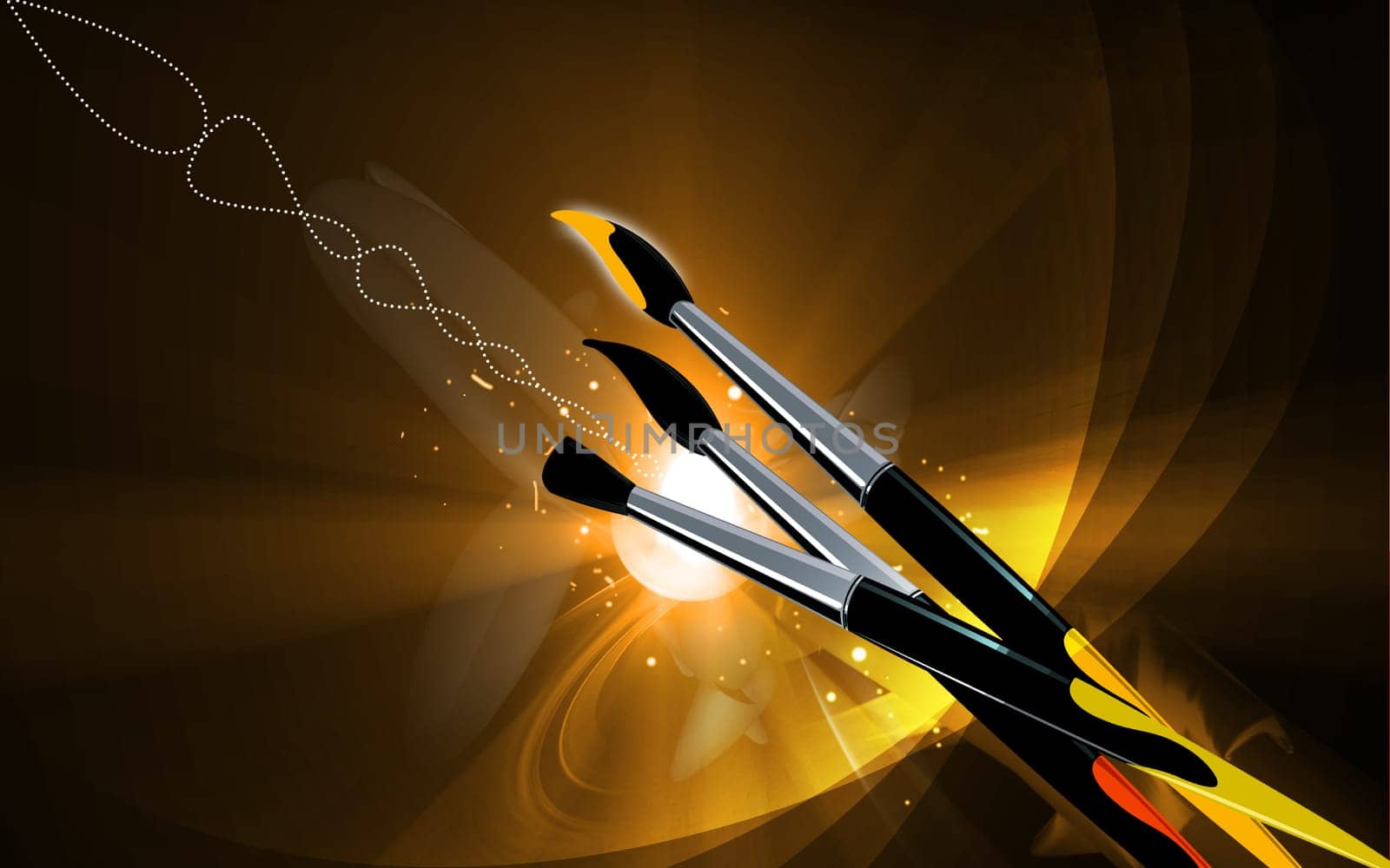 Illustration of brushes and shadows