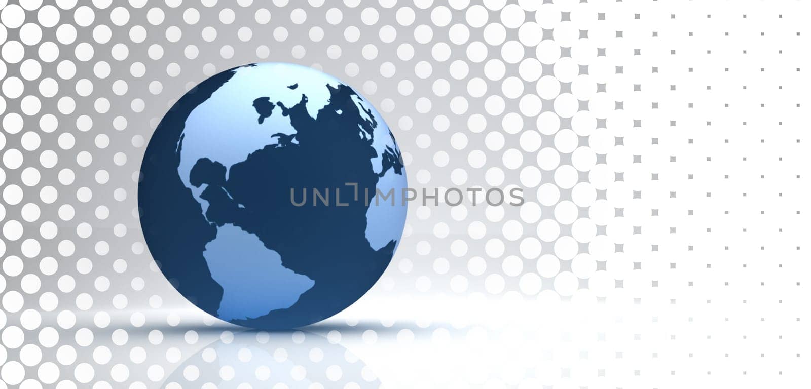 3d globe on halftone background