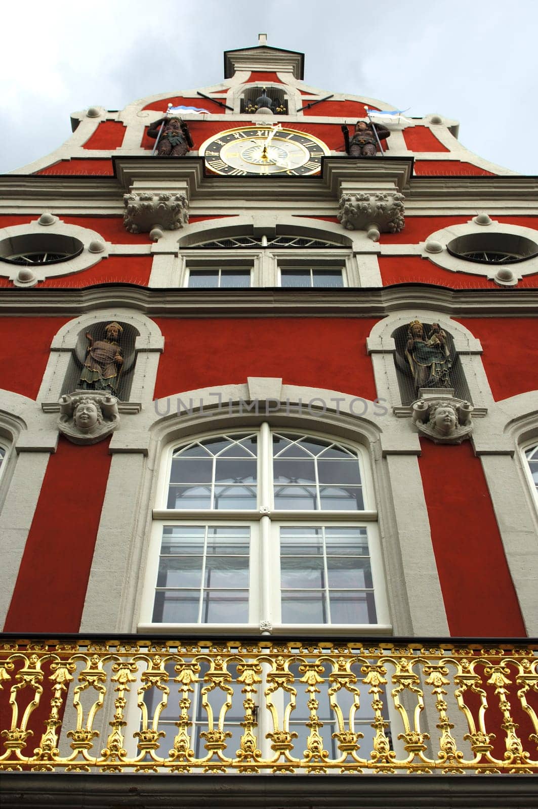 Ornamental pediment of the Renaissance town hall Arnstadt,Thuringia,Germany