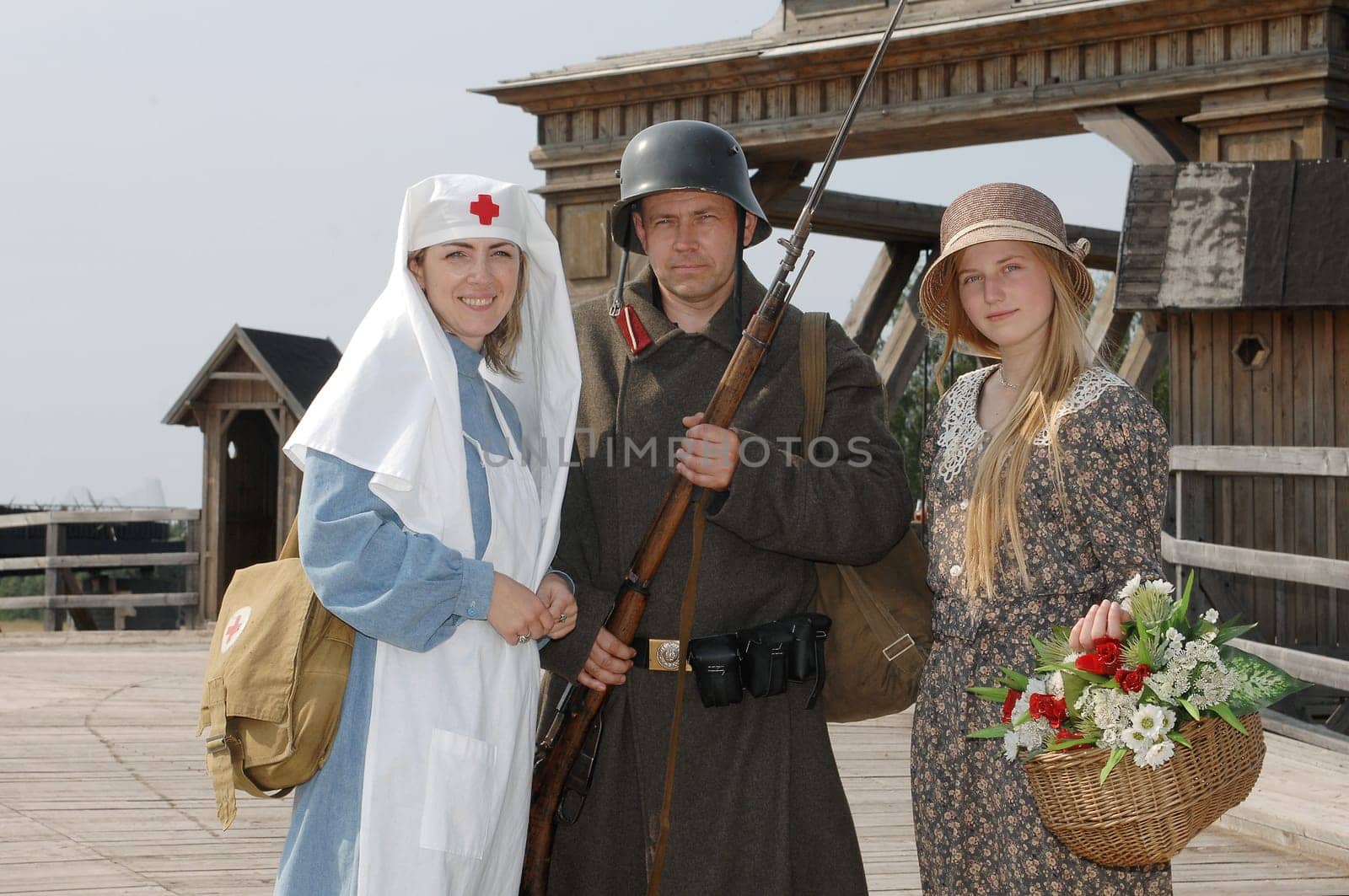 Retro styled picture with two womens and