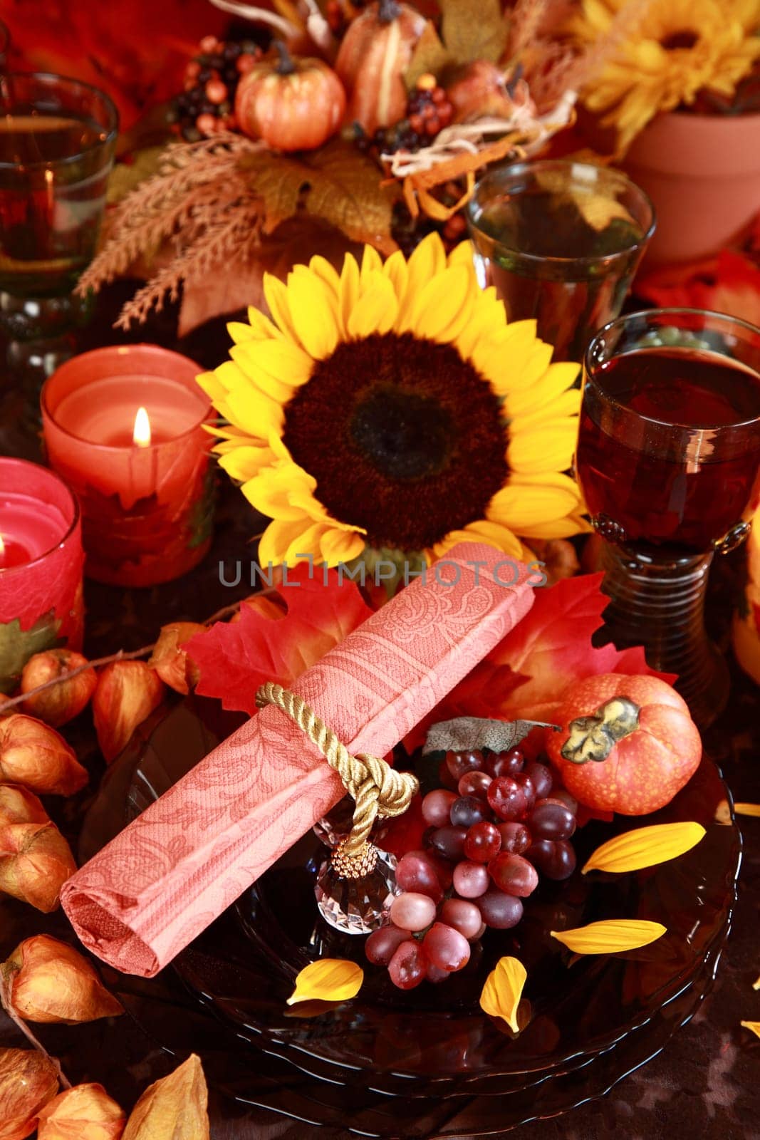 Place setting for Thanksgiving