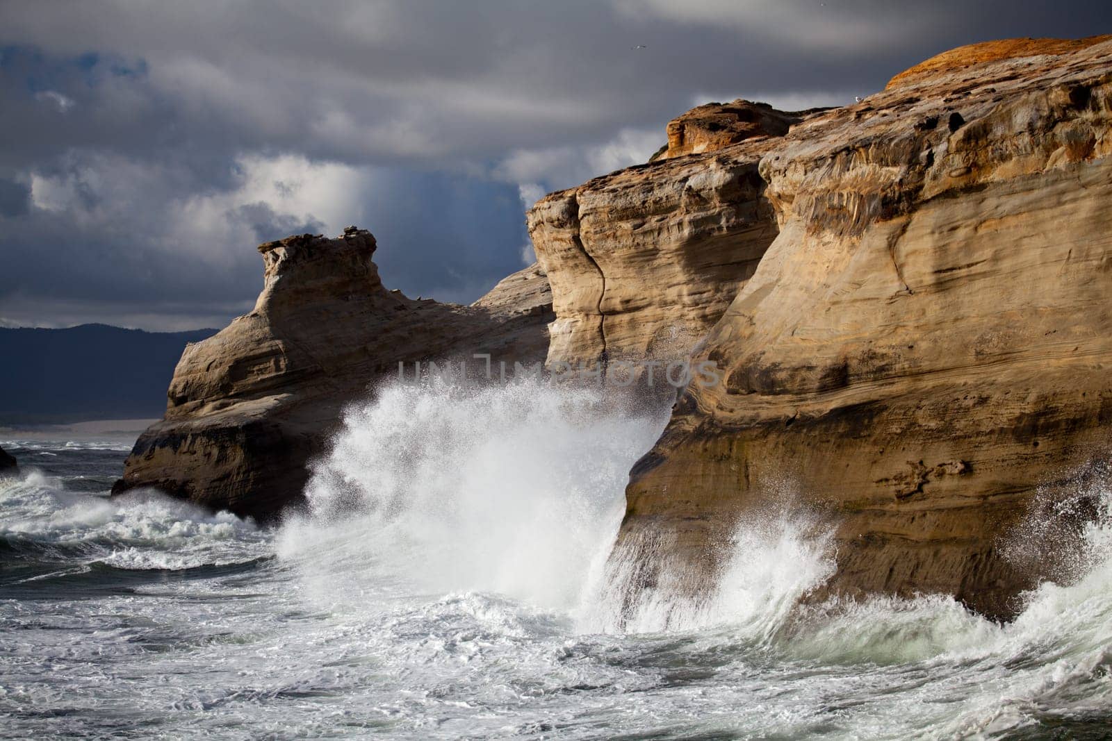 Oregon Coast rough seas landscape