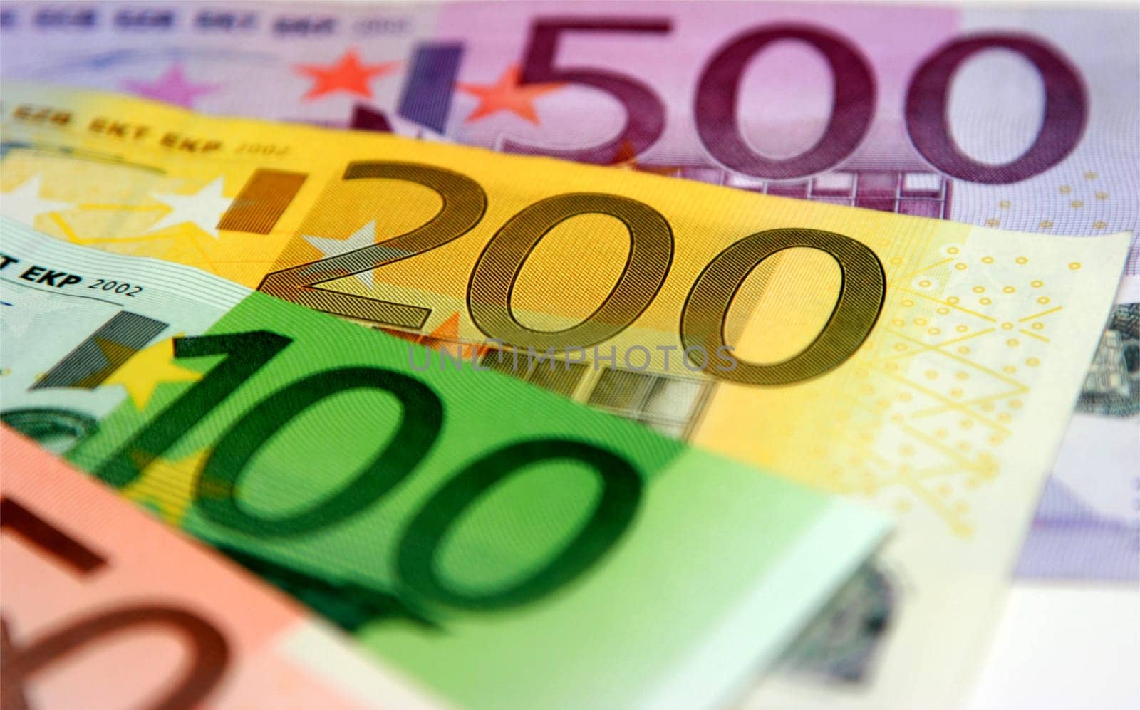 The big Euro banknotes