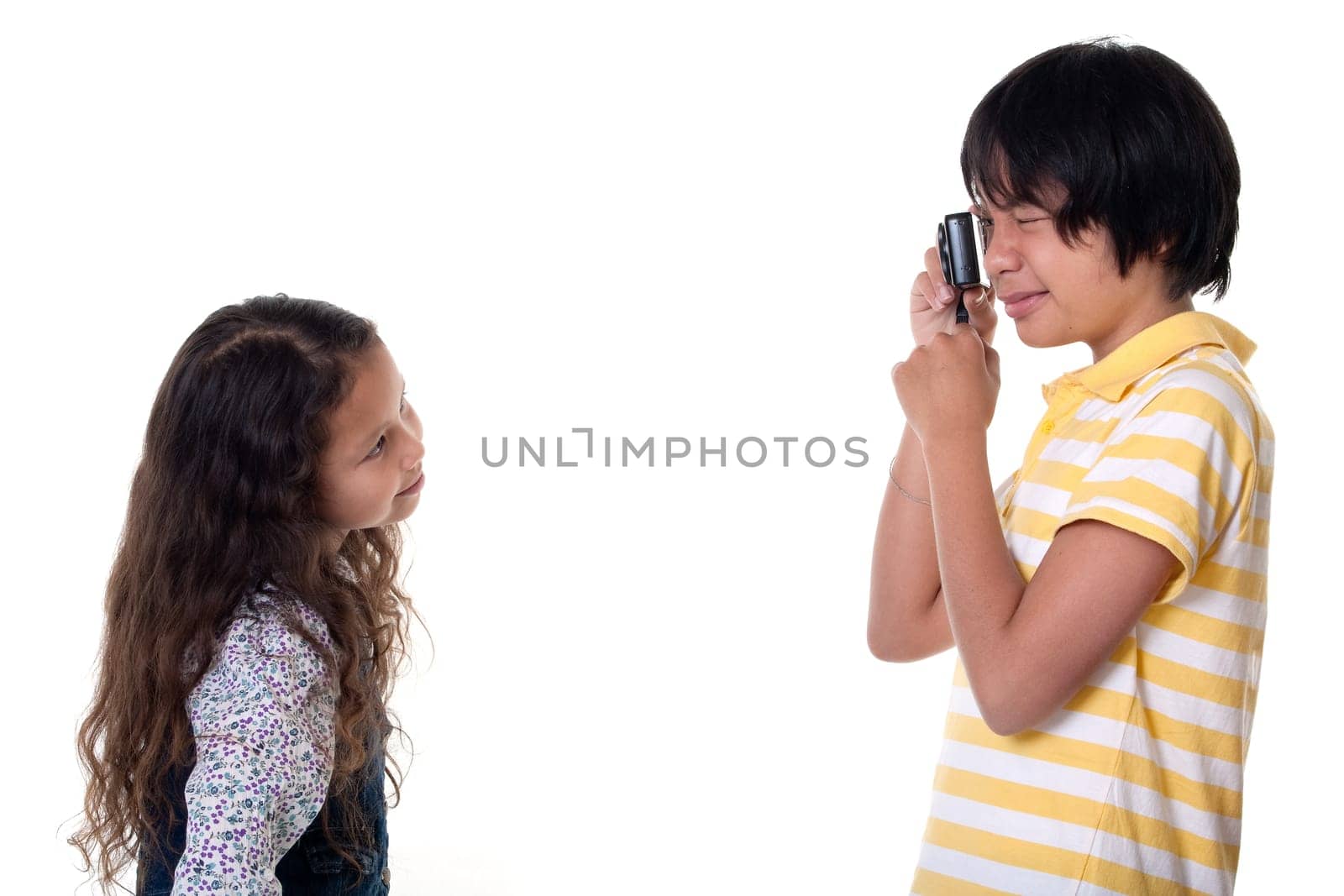 Children take pictures digitally
