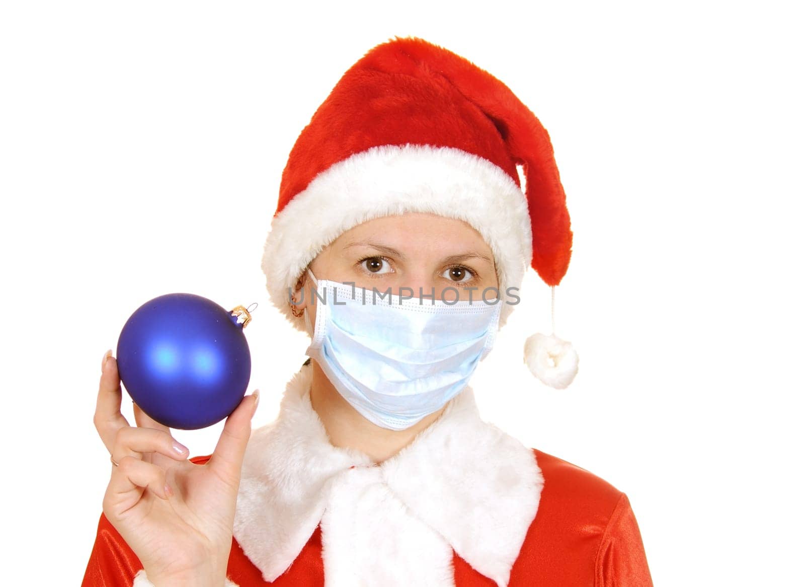 santa claus in a gauze mask