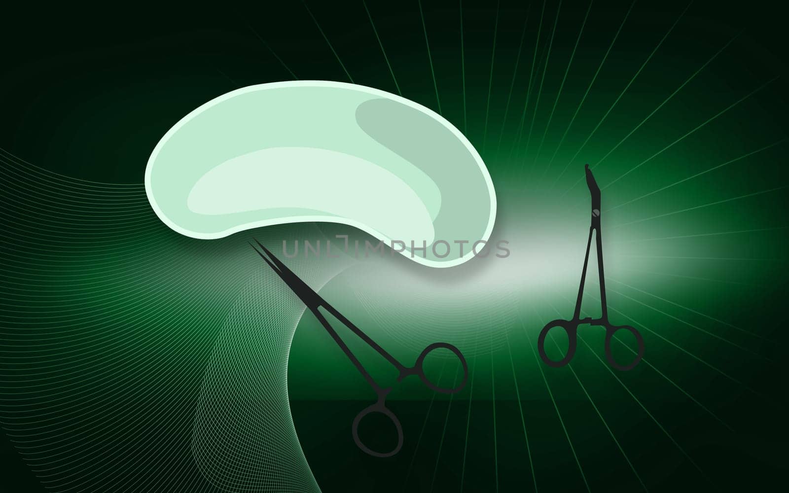 medical tray and scissors