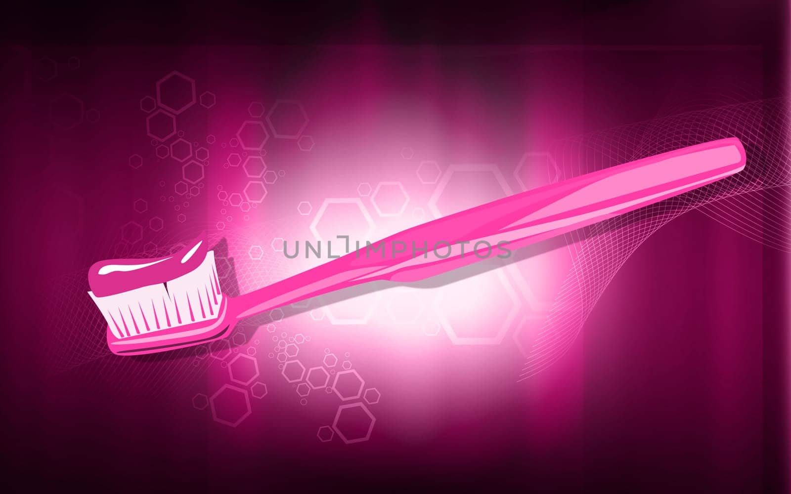 Illustration of red and black toothbrush