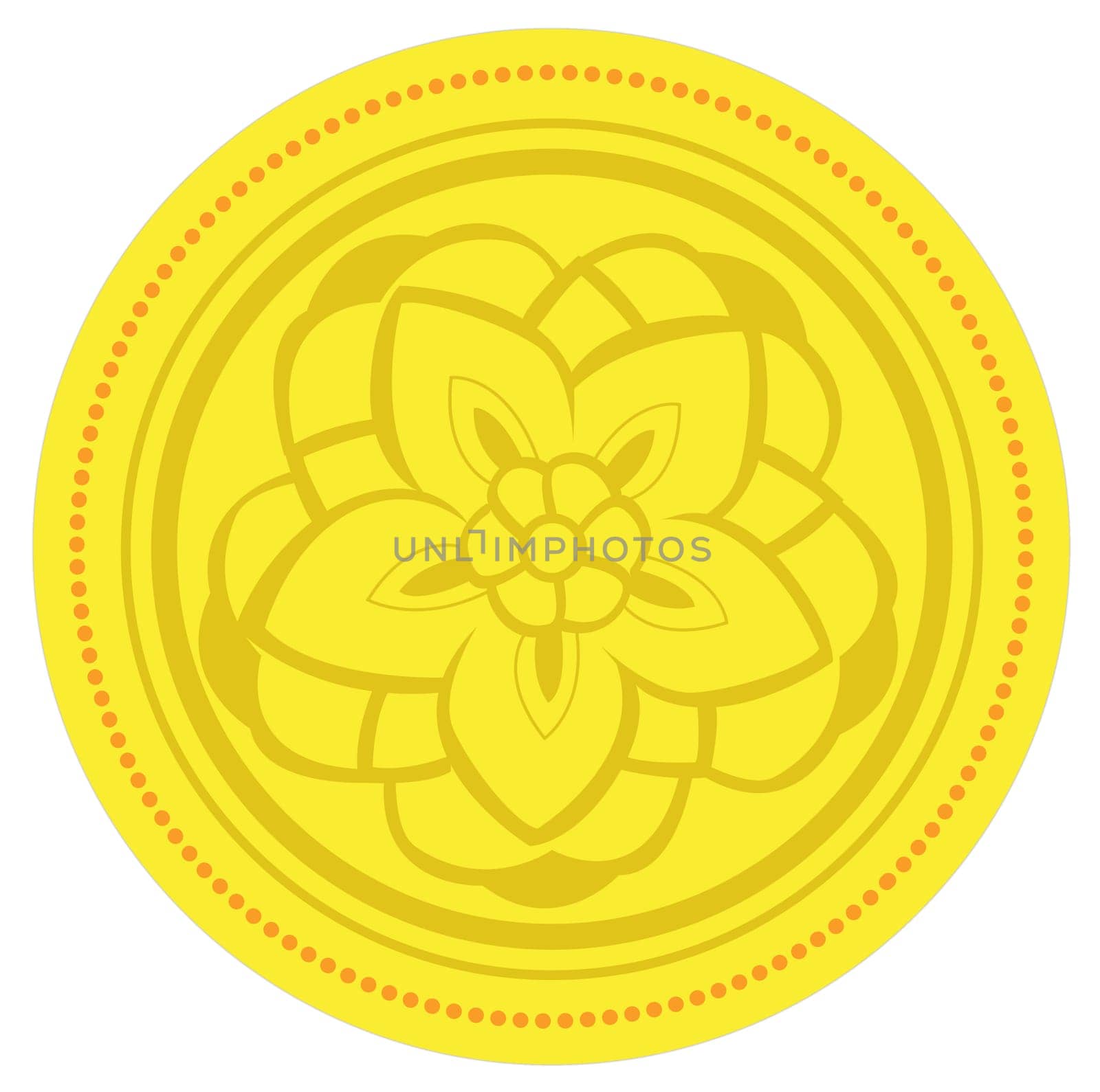 flower pattern on a  yellow circle background