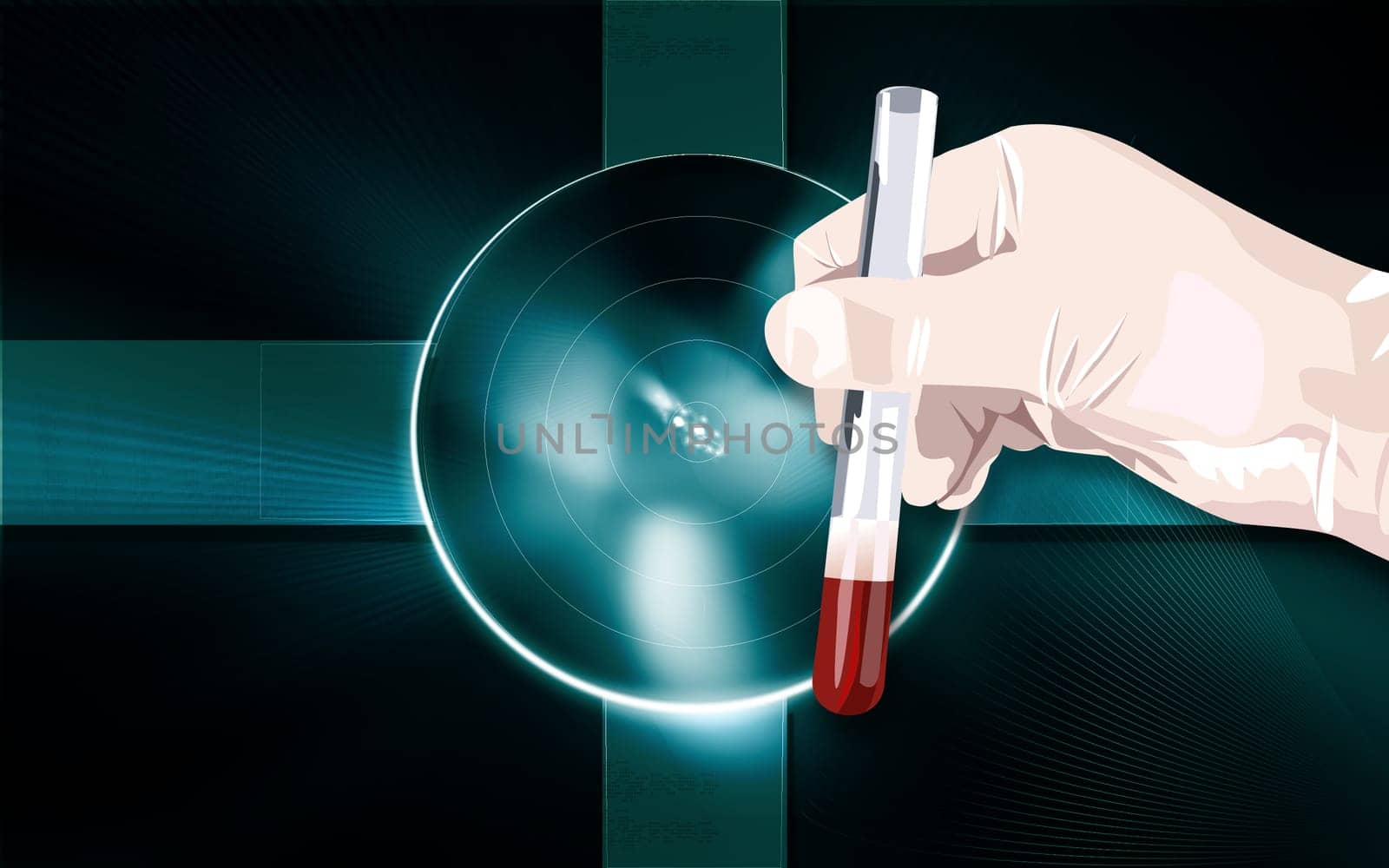 hand holding a test-tube