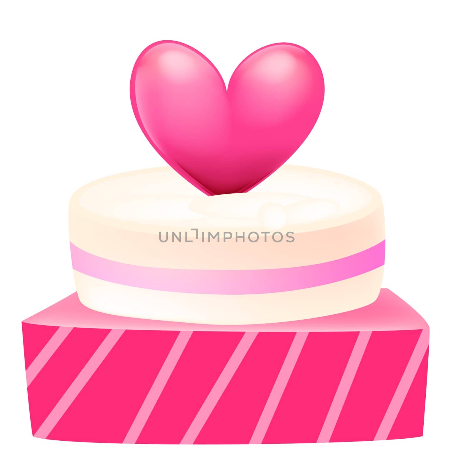 a cake with heart