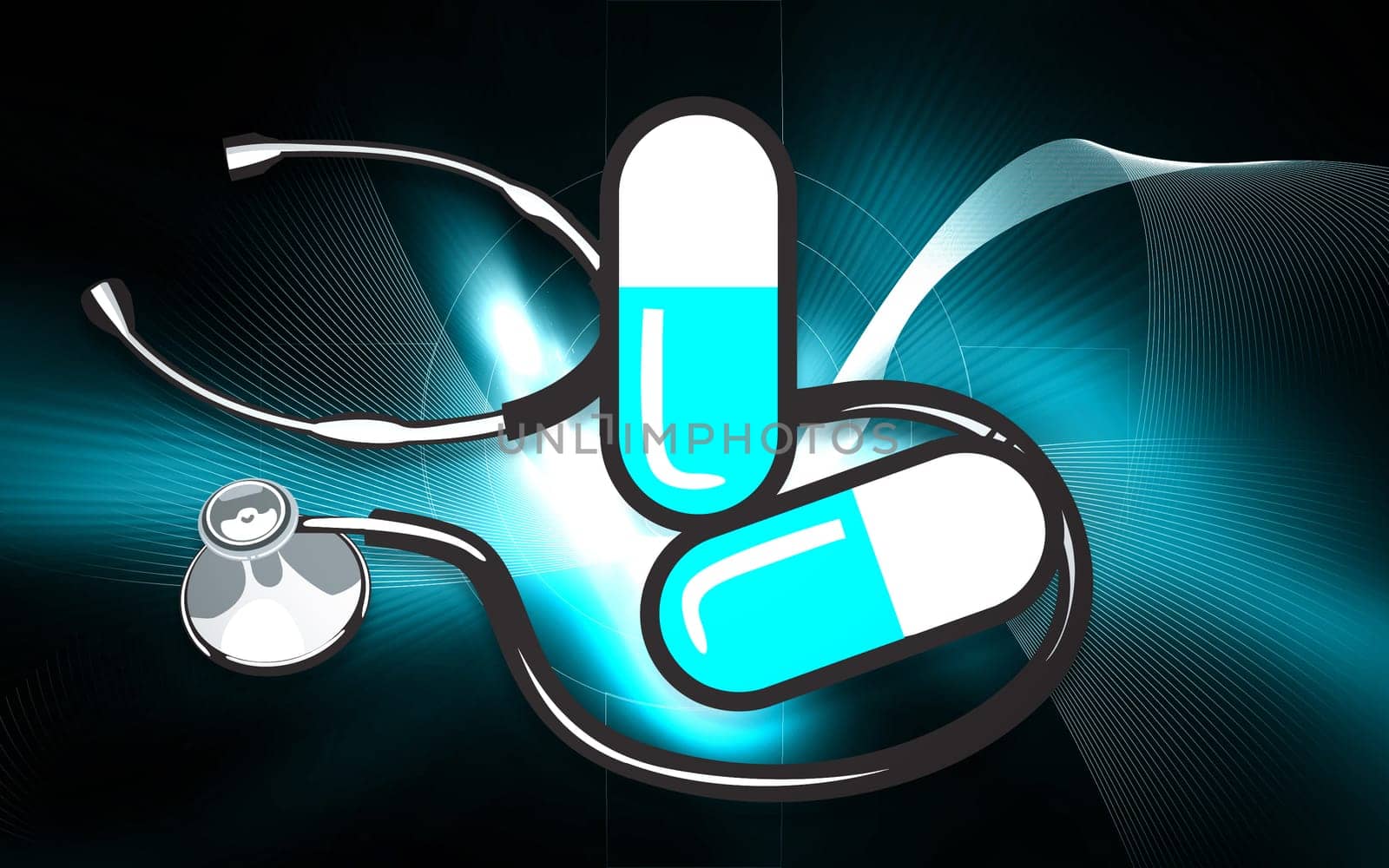 Illustration of a stethoscope