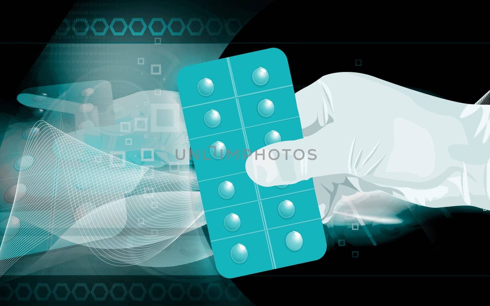 hand holding a tablet stripe