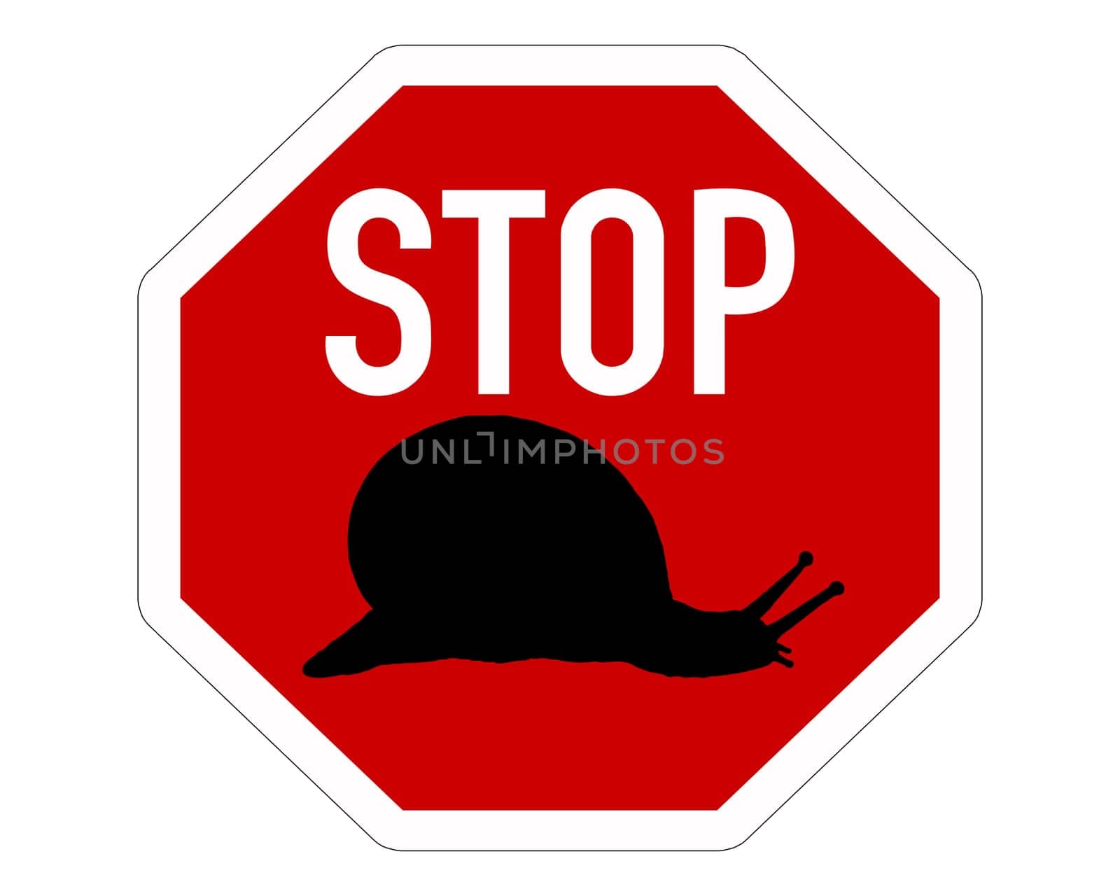 Stop sign for snails