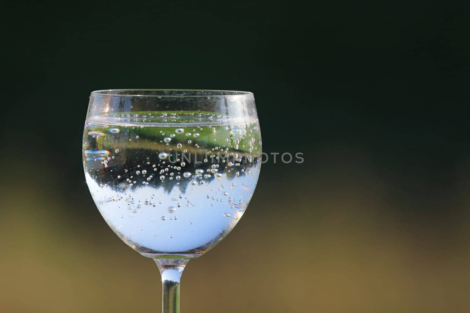 Glass with drink.