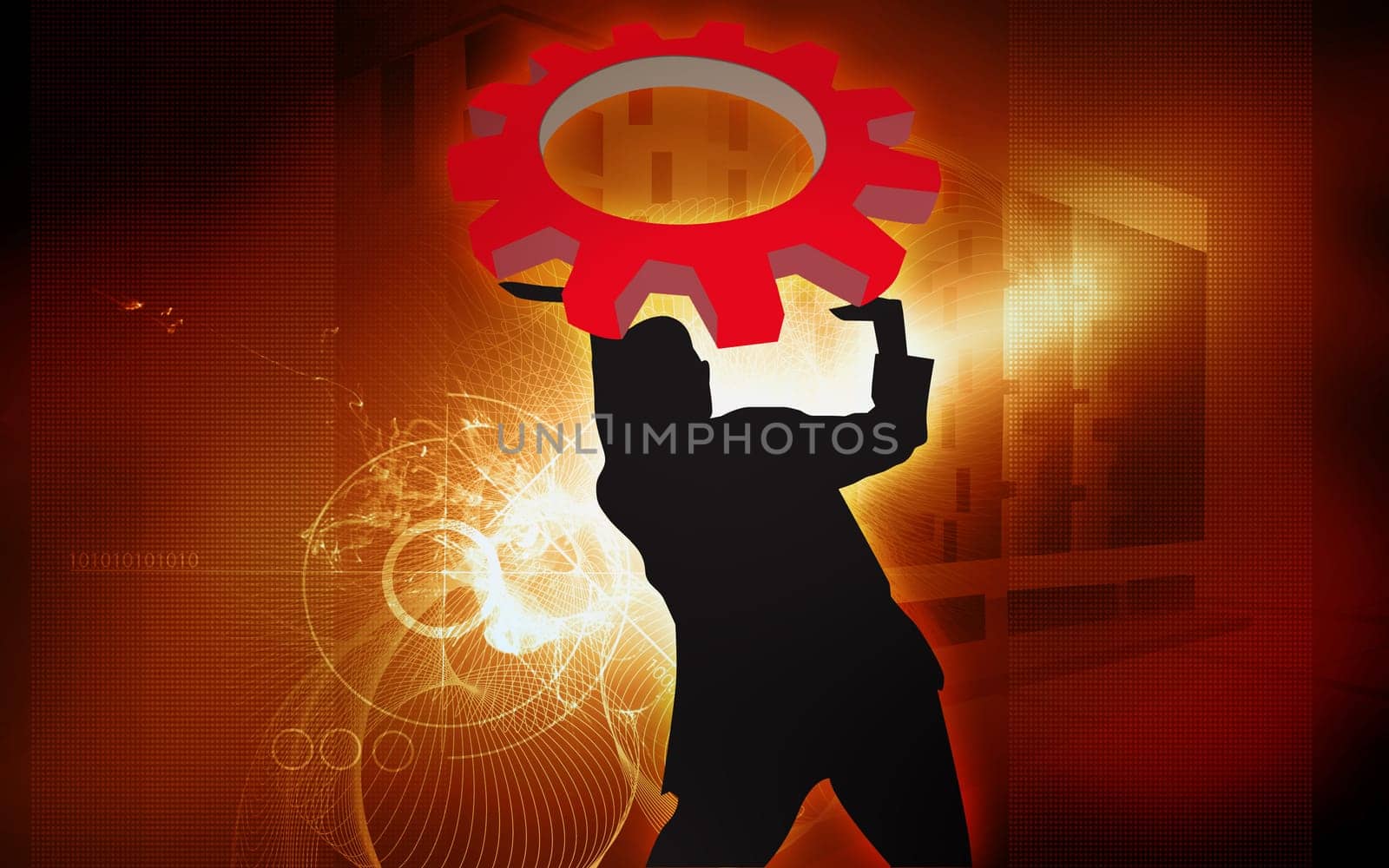 man lifting a machine wheel
