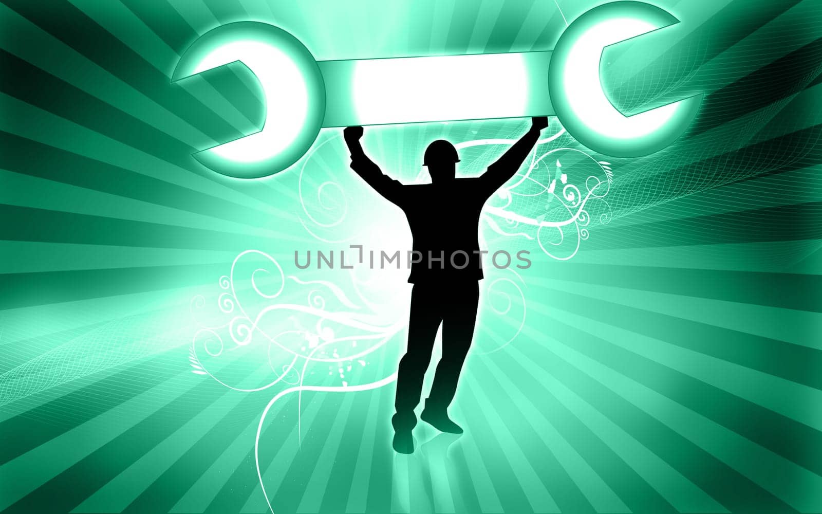 man lifting a spanner