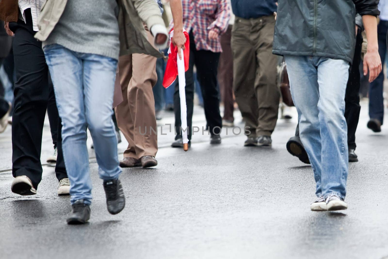 Crowd walking - group of people