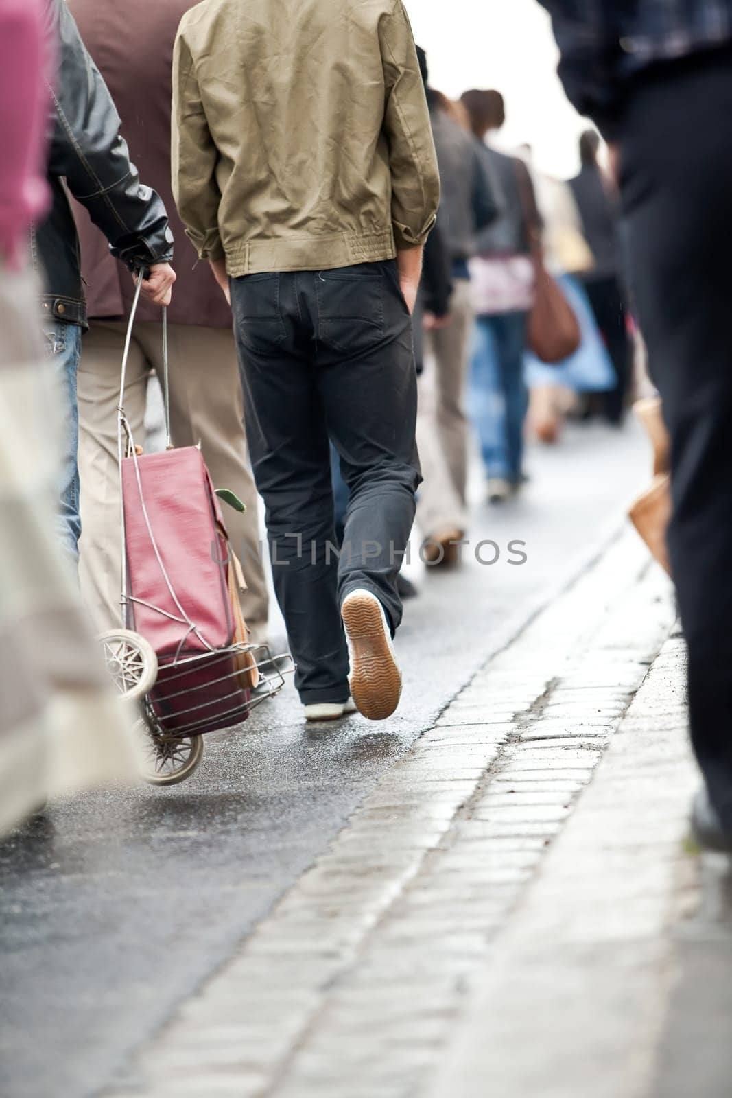 Crowd walking - group of people