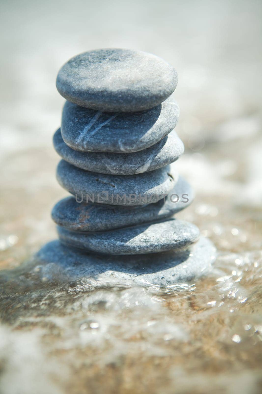 Stone stacks on pebble beach