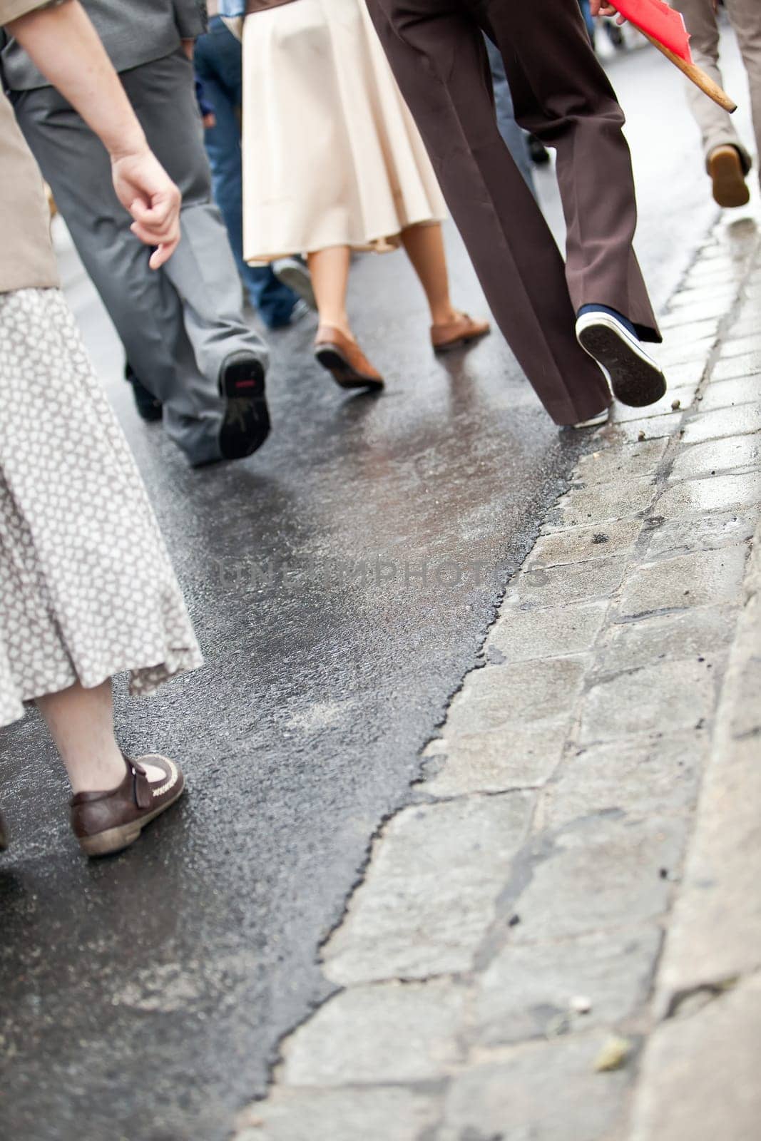 Crowd walking - group of people