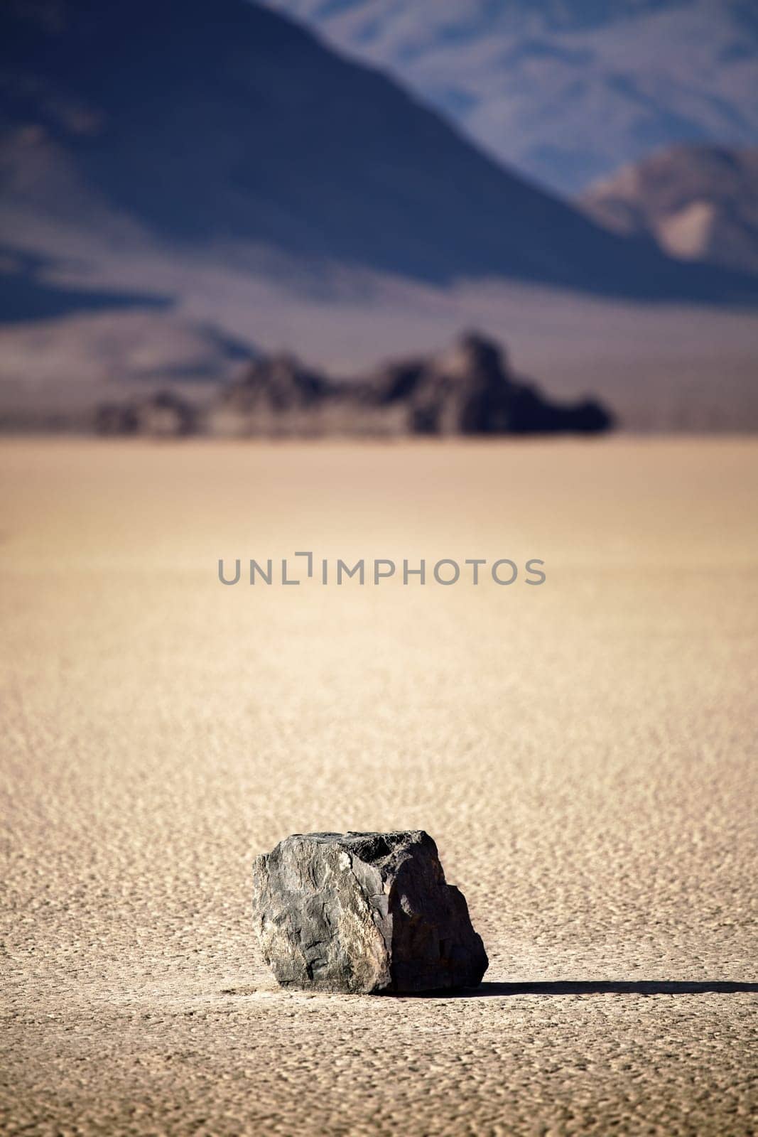 Death Valley rock on lake bed