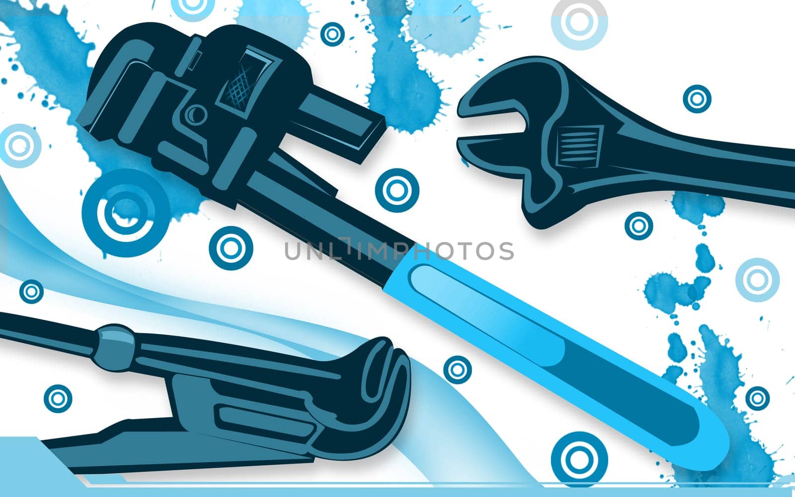 Adjustable spanner in blue