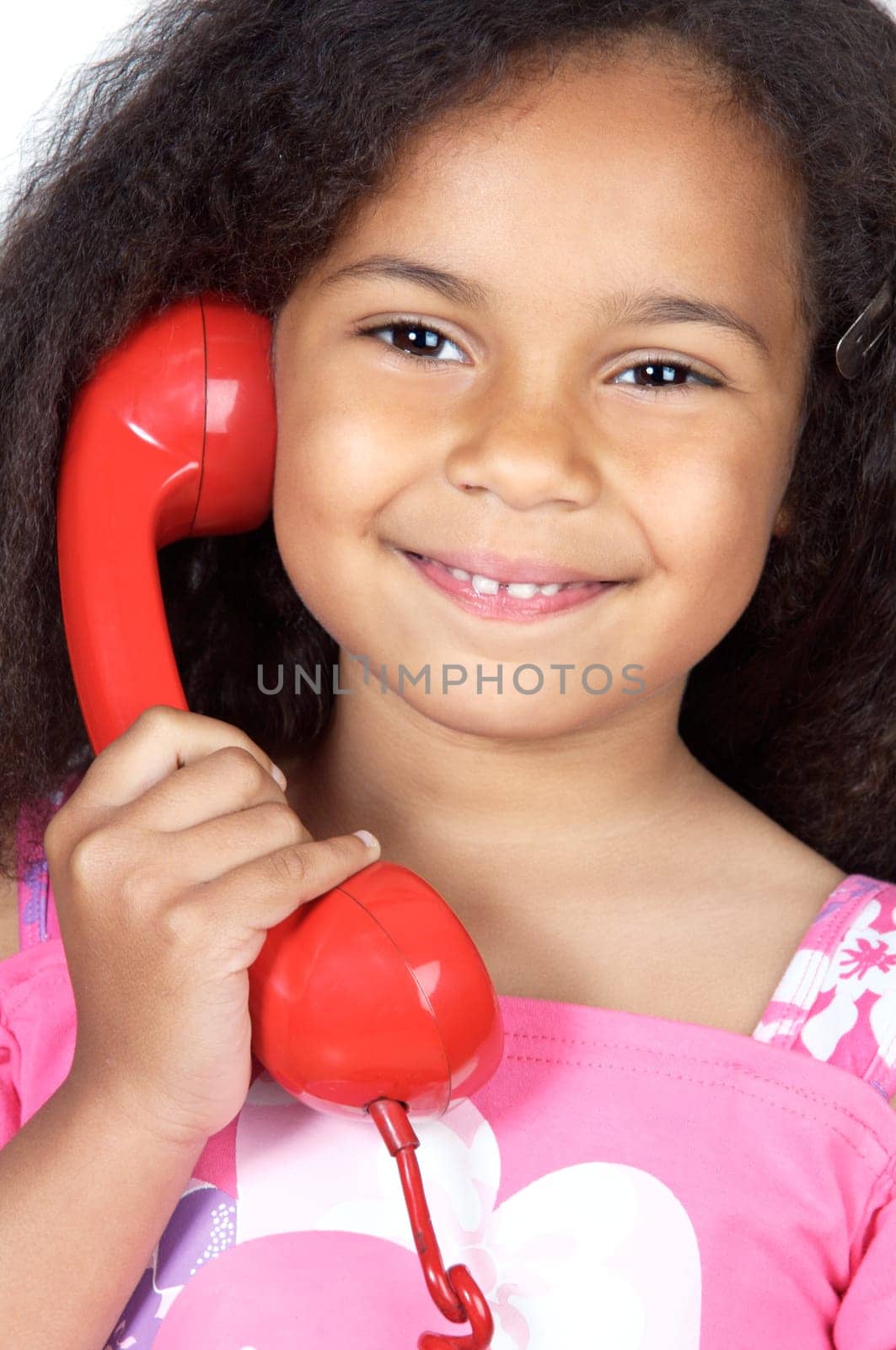 girl speaking on the telephone