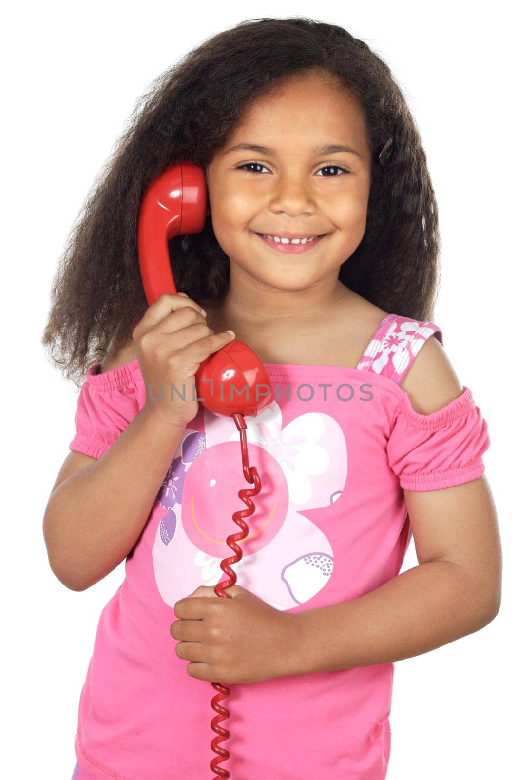 girl speaking on the telephone