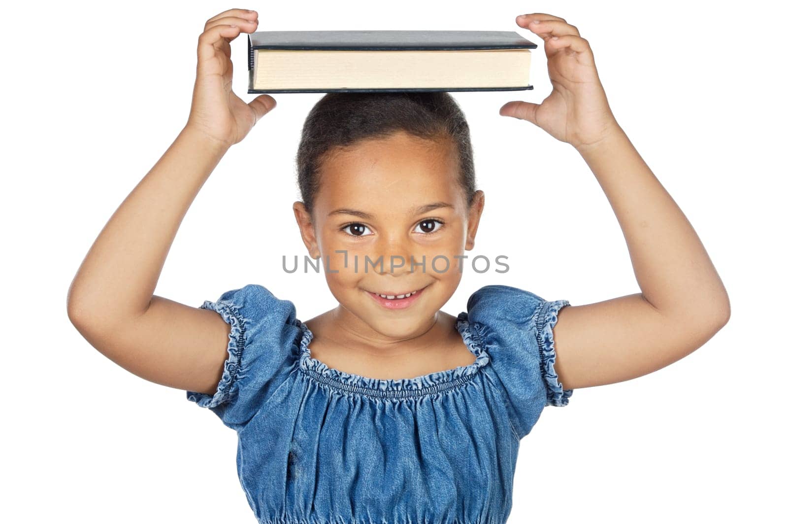 studying with a book on the head