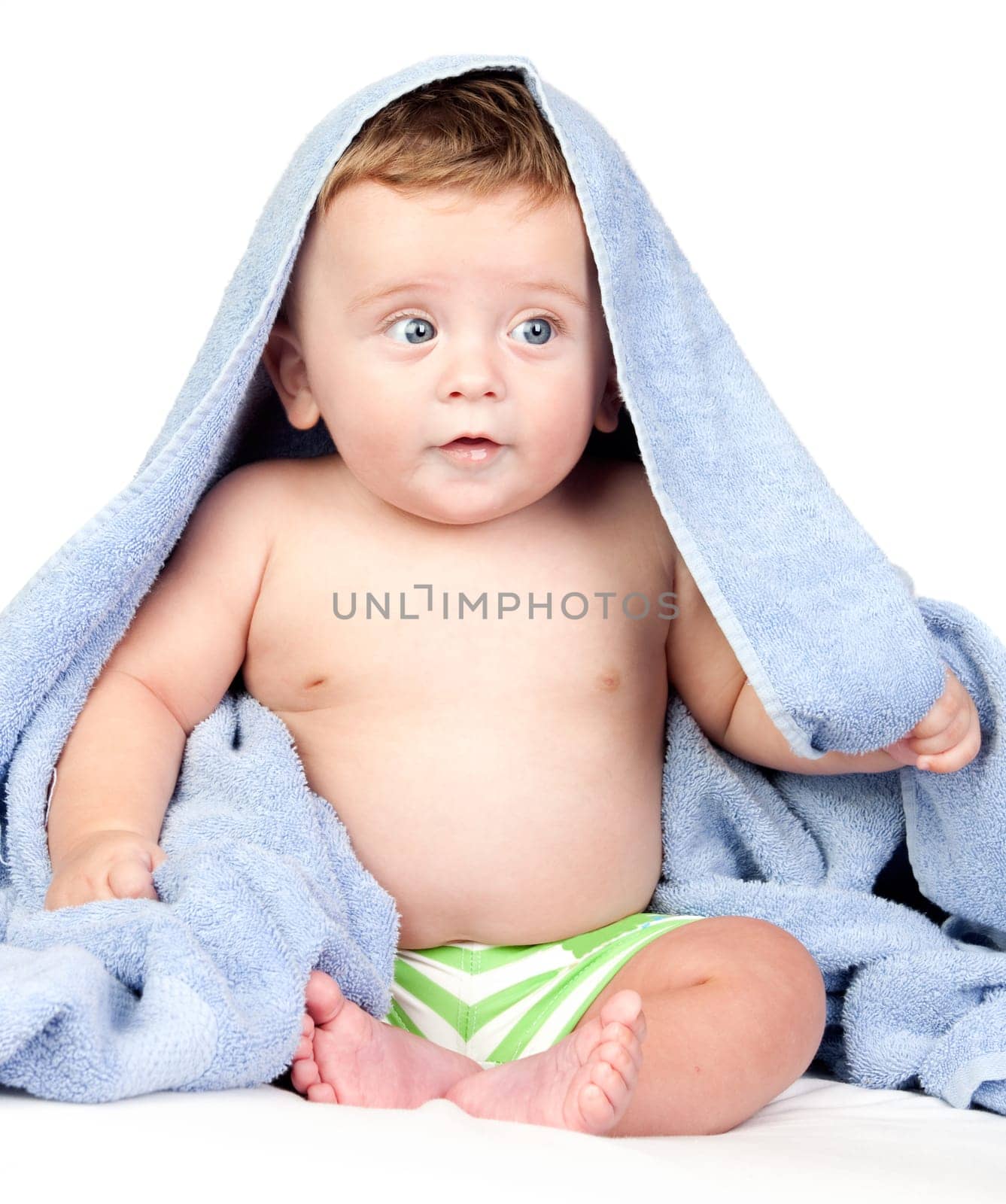 Beautiful baby with blue eyes